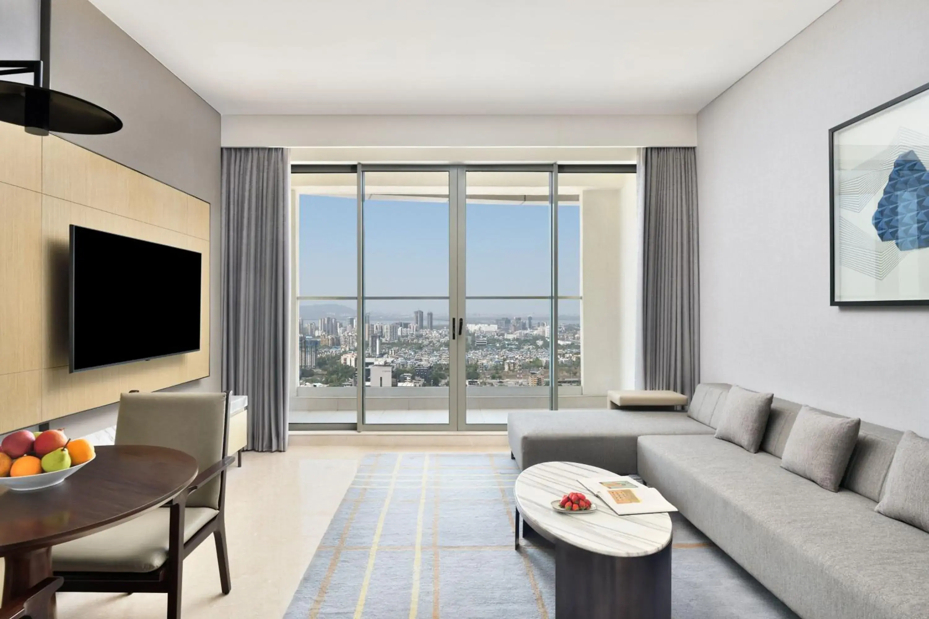 Bedroom, Seating Area in Marriott Executive Apartments Navi Mumbai