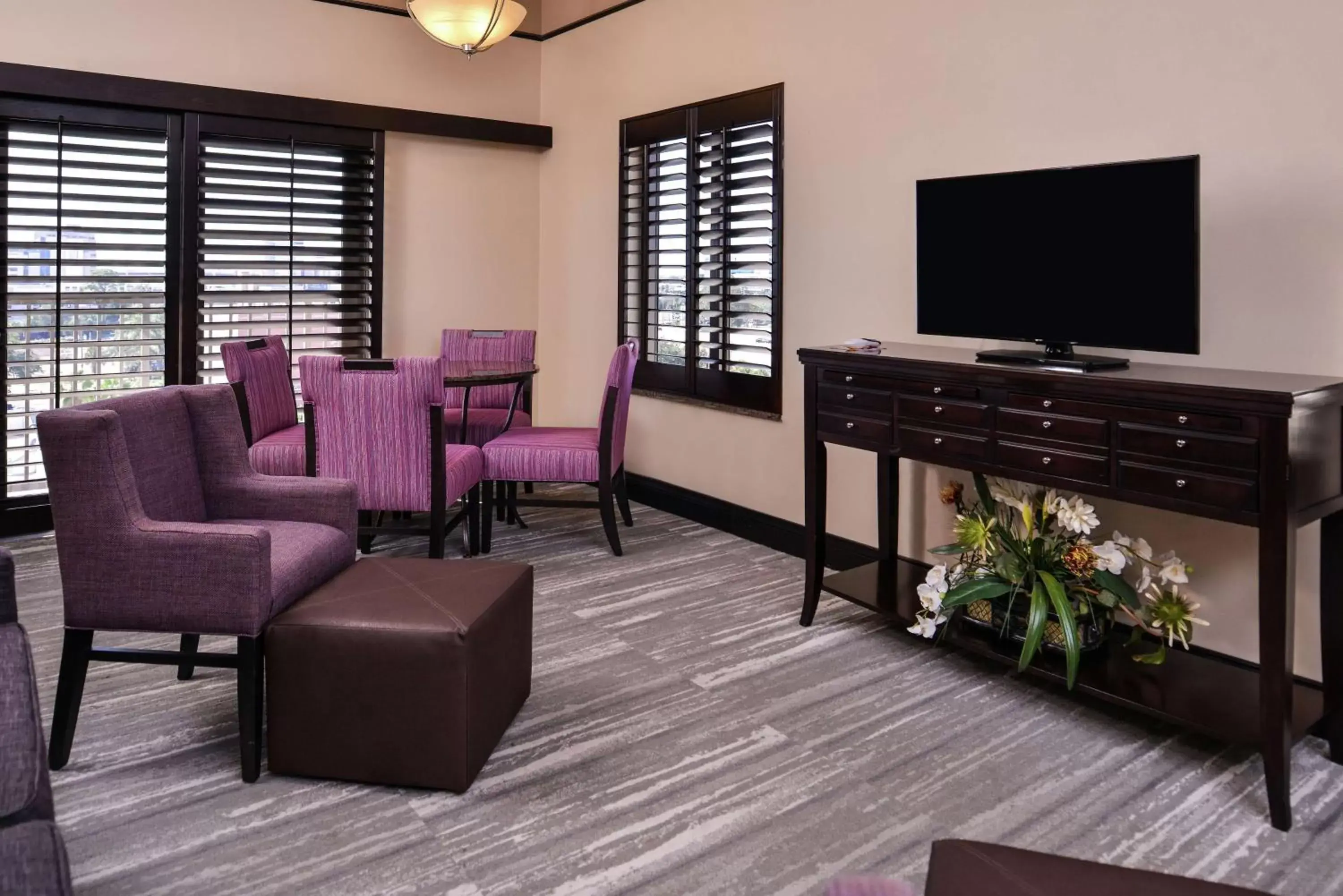Bedroom, TV/Entertainment Center in Hilton Garden Inn Jacksonville Downtown Southbank