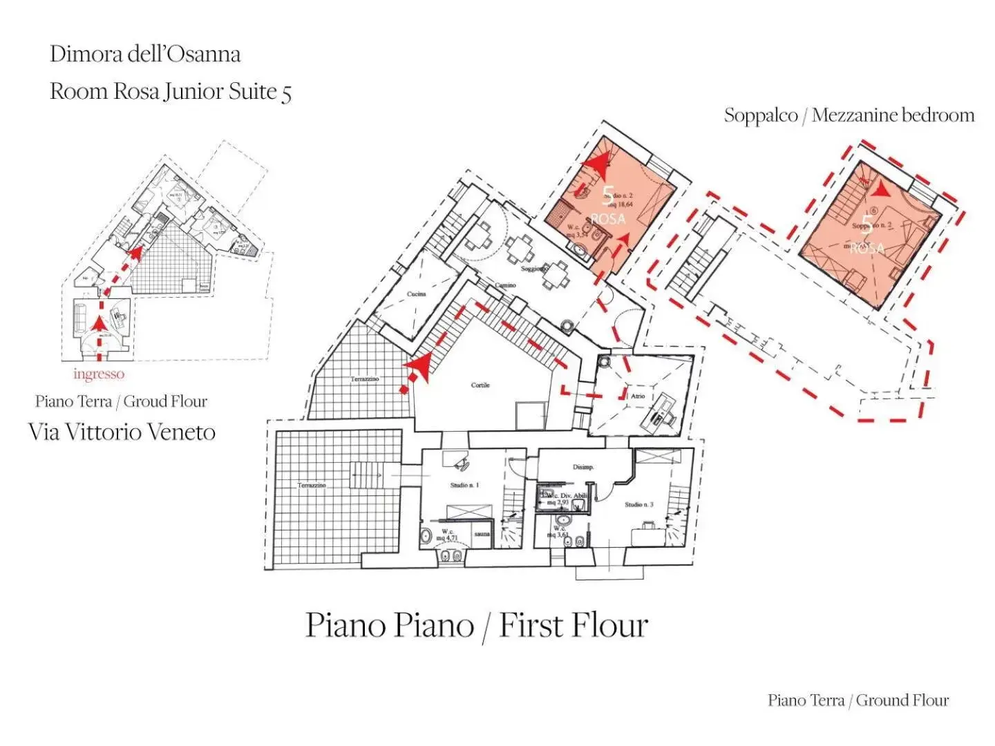 Floor Plan in Dimora Dell'Osanna Raro Villas Smart Rooms Collection