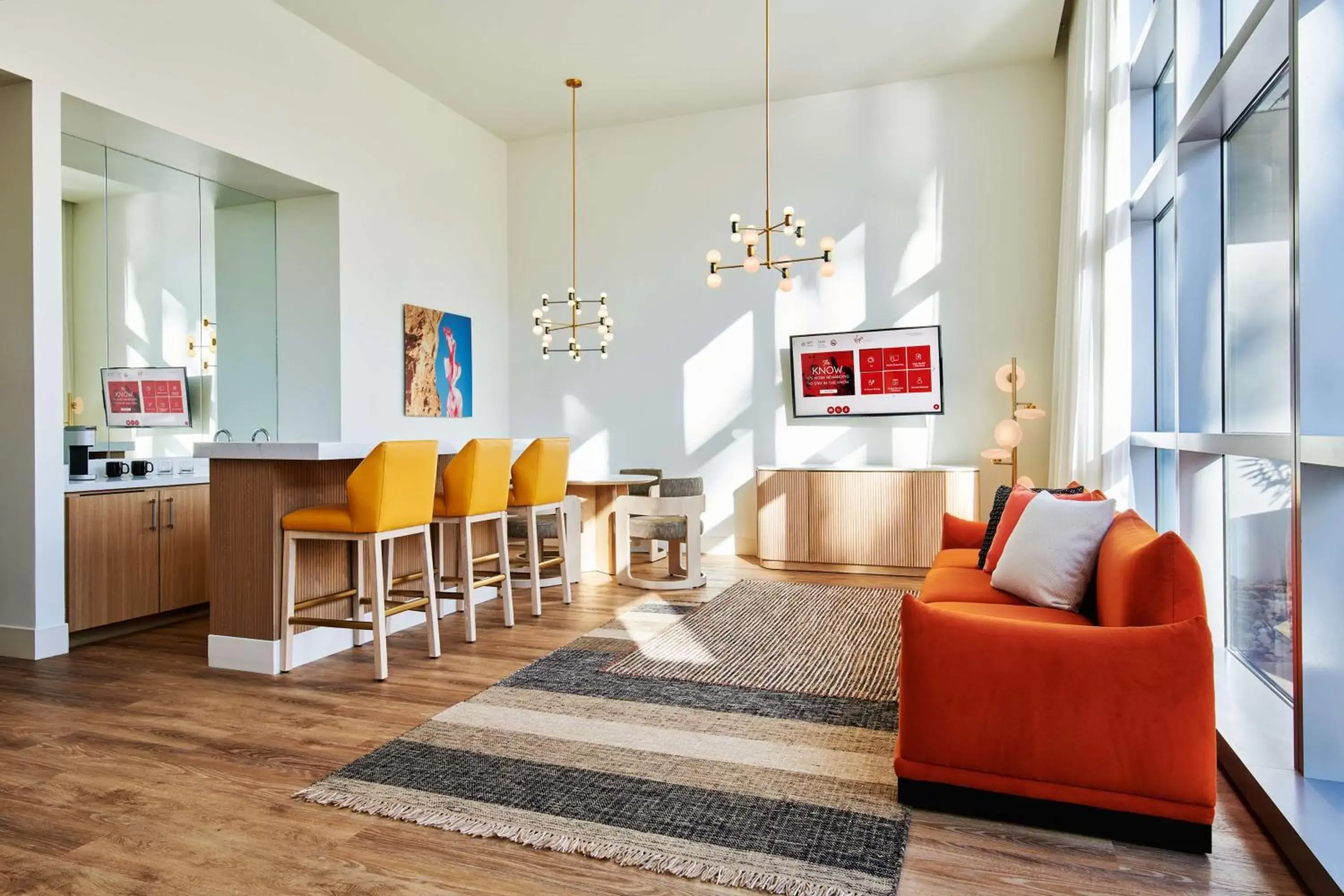 Living room, Seating Area in Virgin Hotels Las Vegas, Curio Collection by Hilton