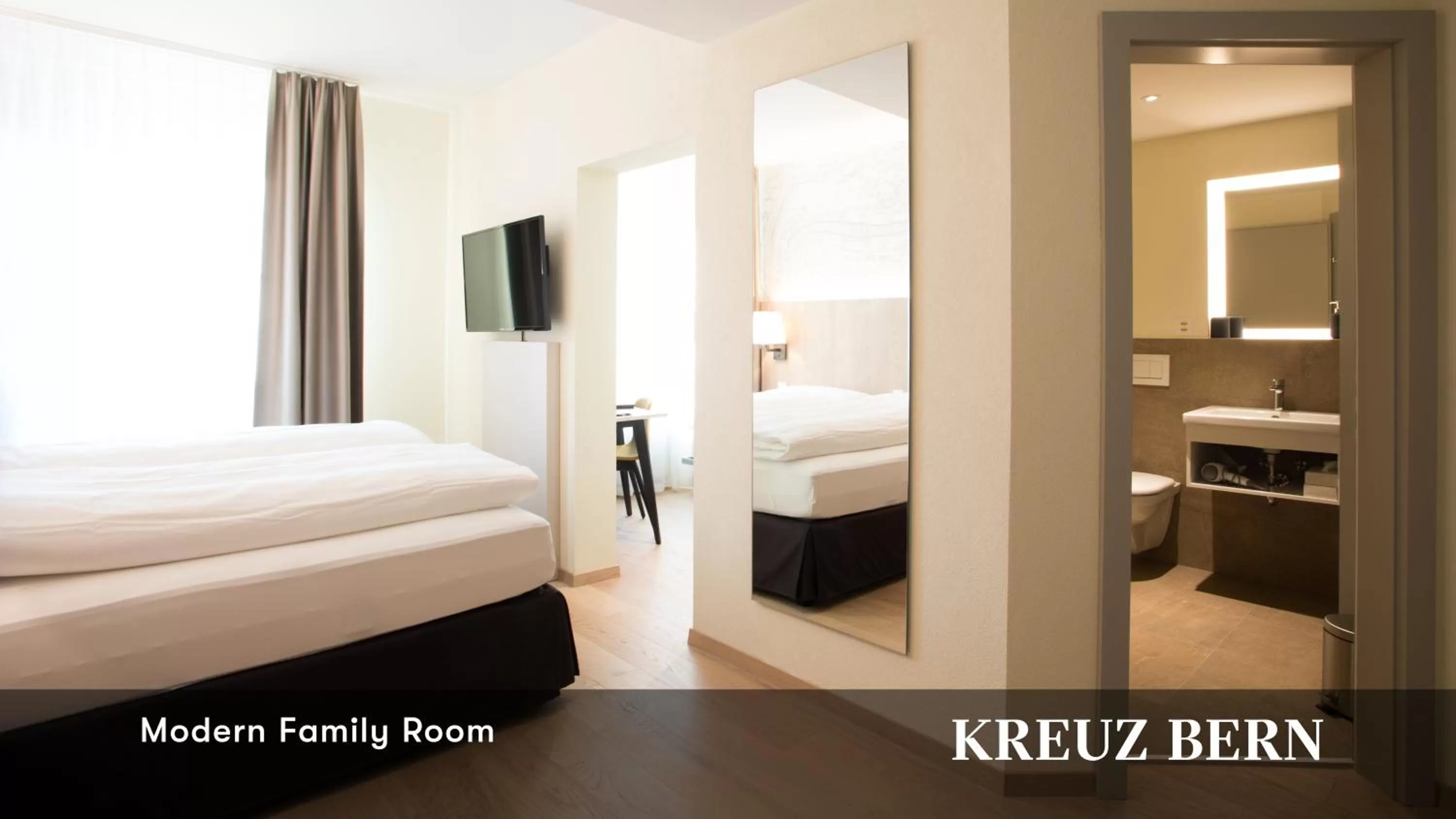 Photo of the whole room, Bed in Kreuz Bern Modern City Hotel