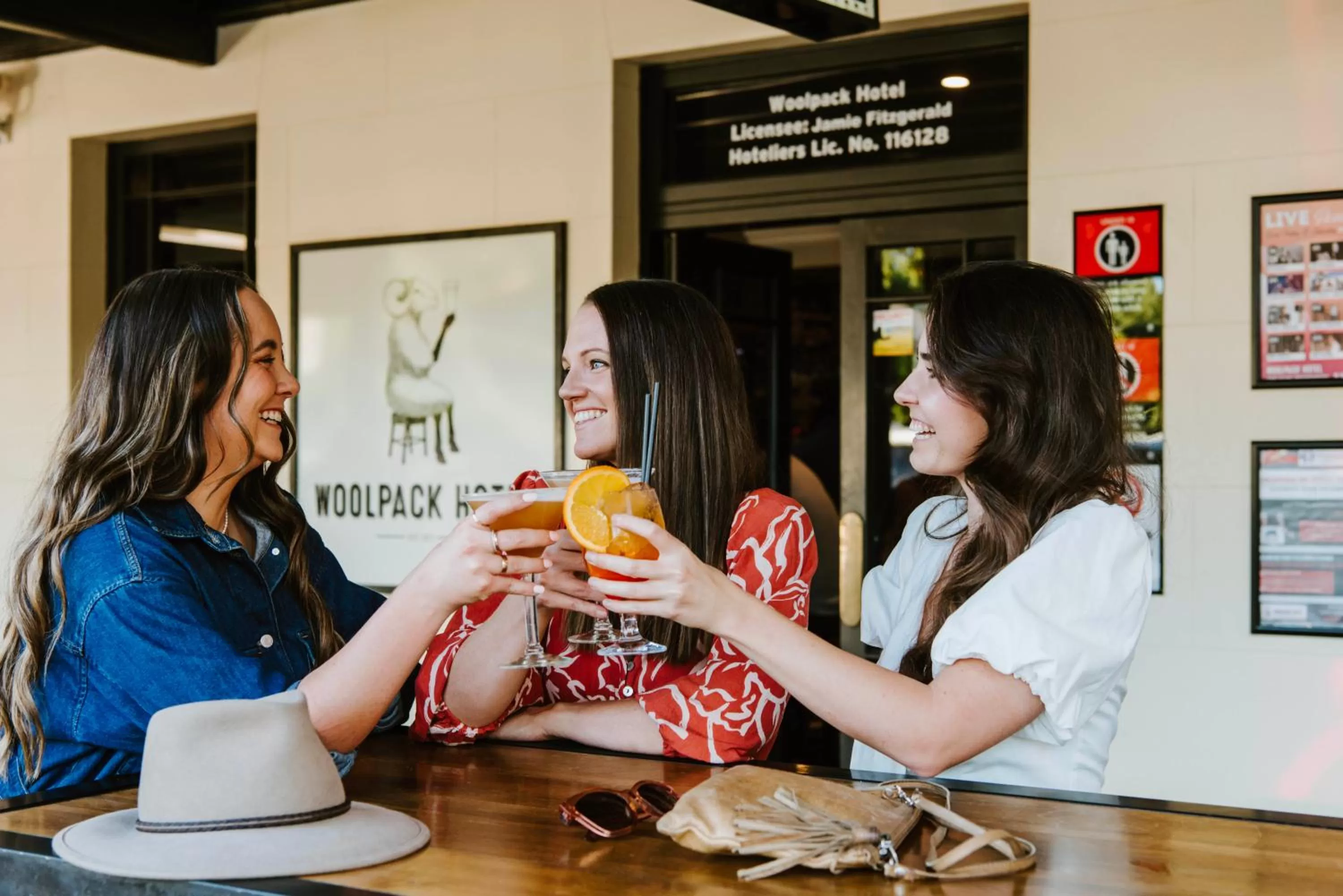 People in The Woolpack Hotel