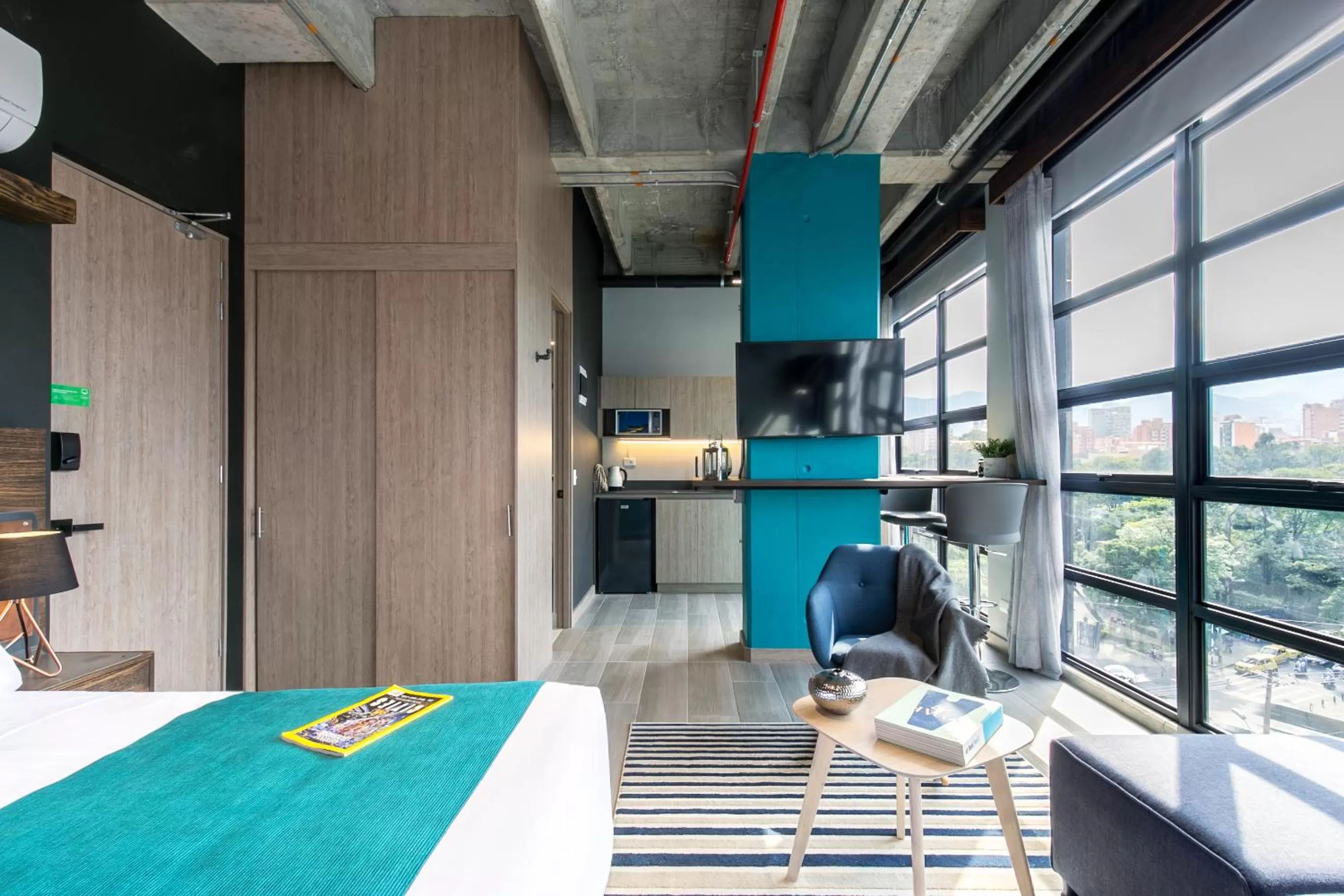 Bed in Factory Lofts Hotel