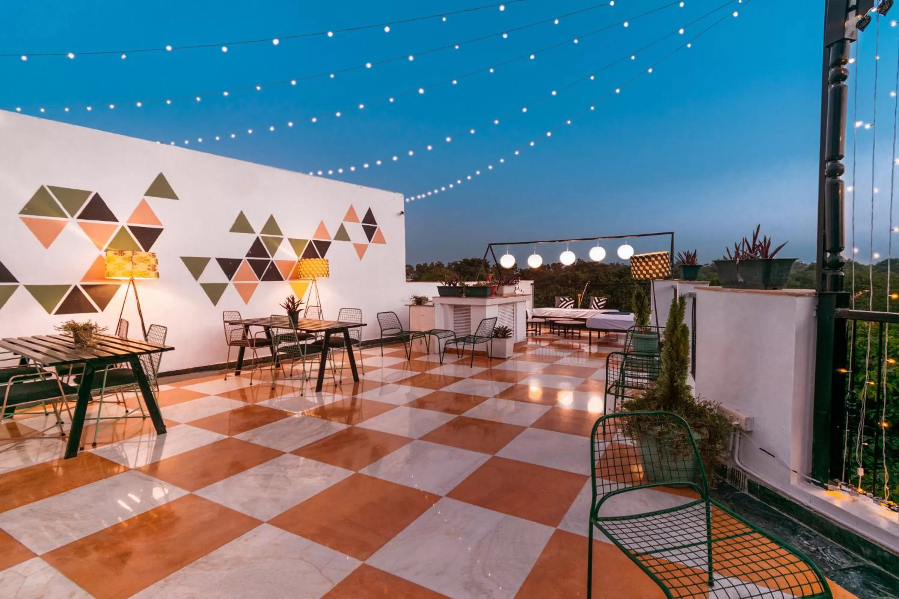 Patio in LetsBunk Poshtel & Suites