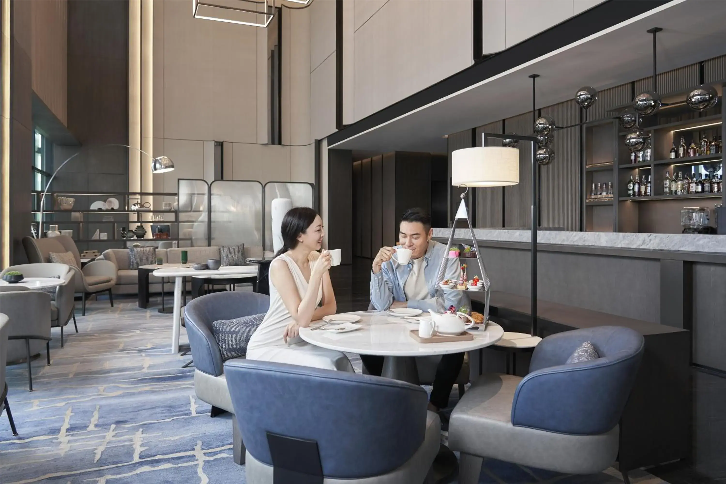 Lounge or bar, Restaurant/Places to Eat in The Meixi Lake, Changsha Marriott Executive Apartments