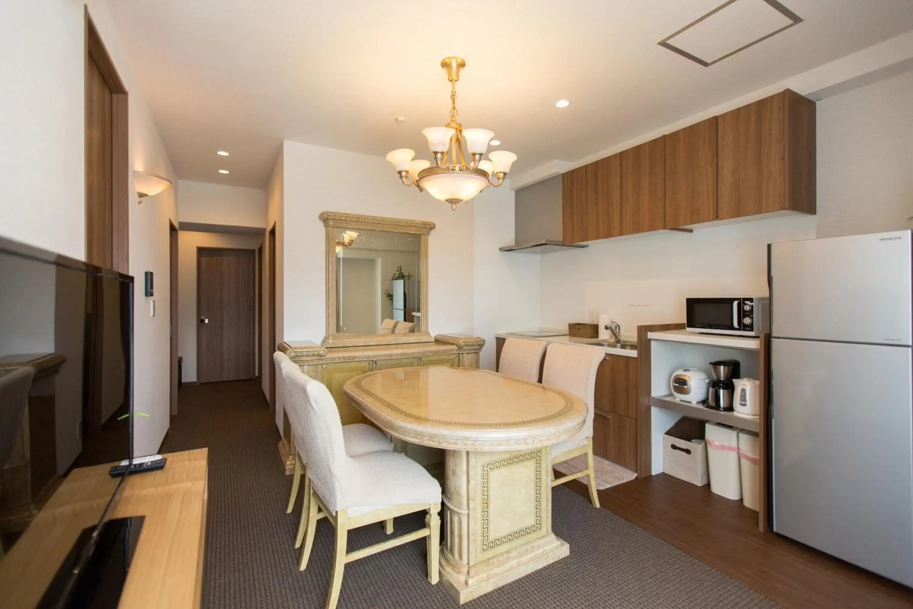 Kitchen or kitchenette in R&Run Kyoto Serviced Apartment & Suites