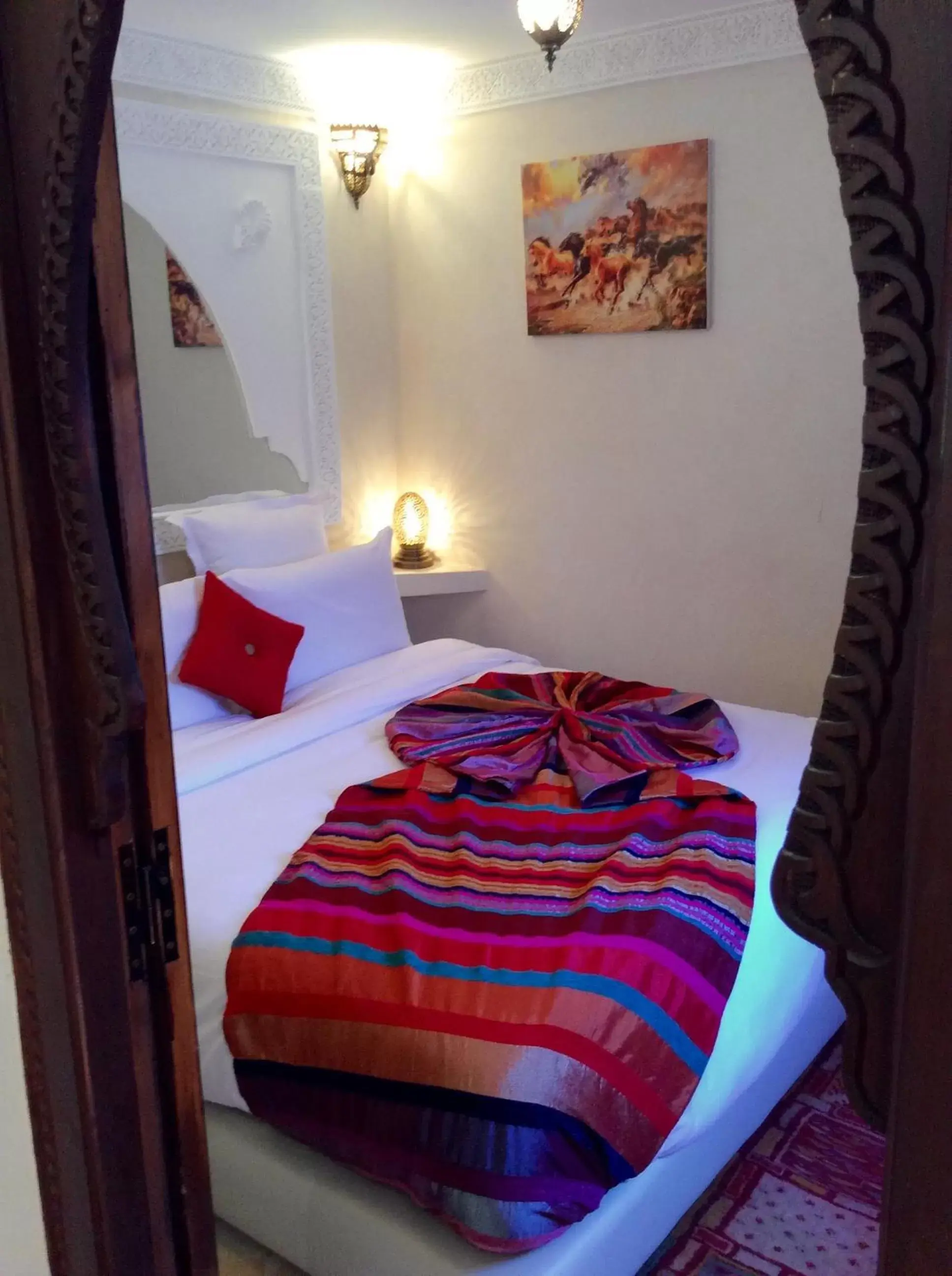 Bed in Riad Ghali Hotel & SPA