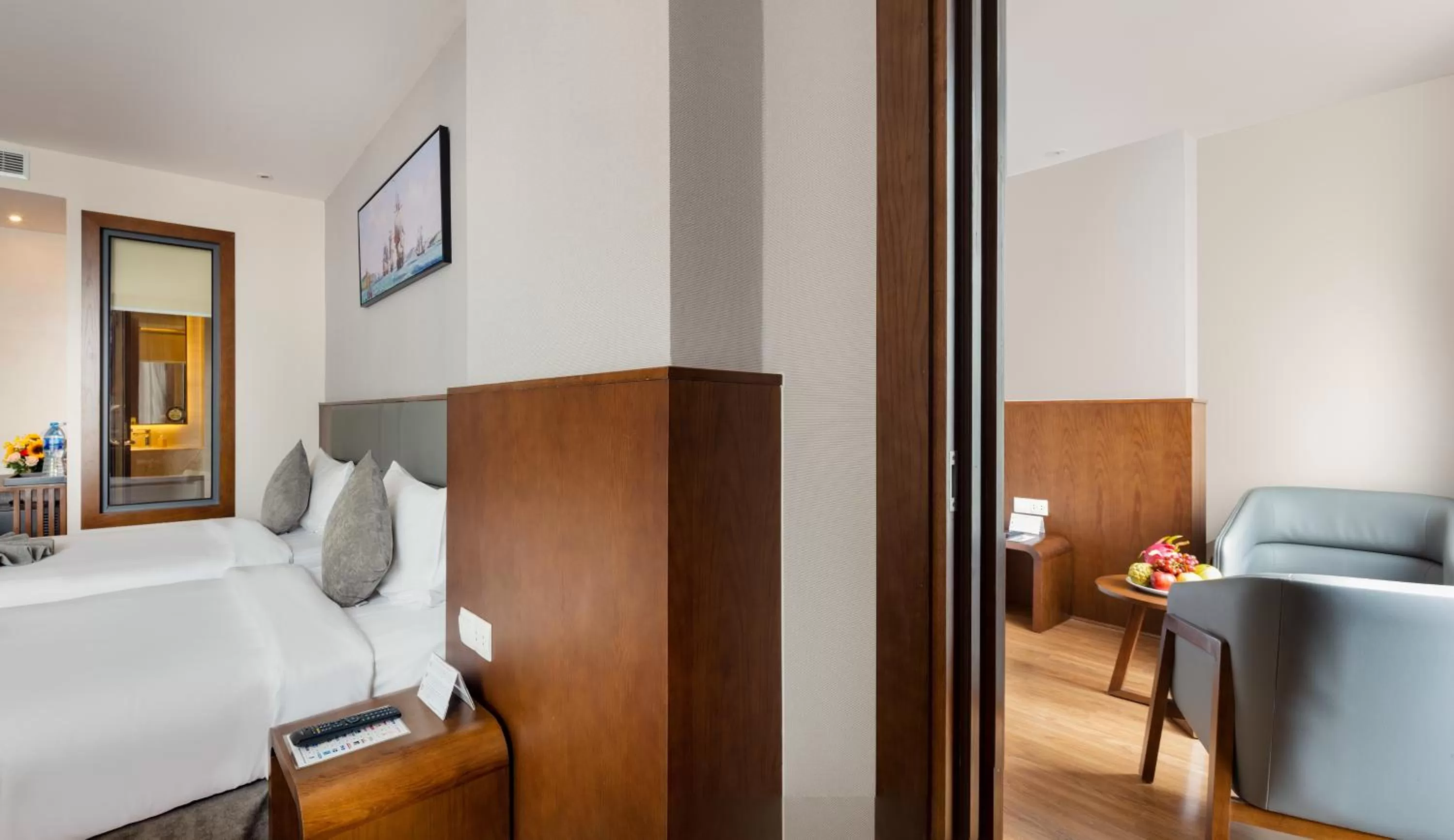 Living room, Bed in DTX Hotel Nha Trang