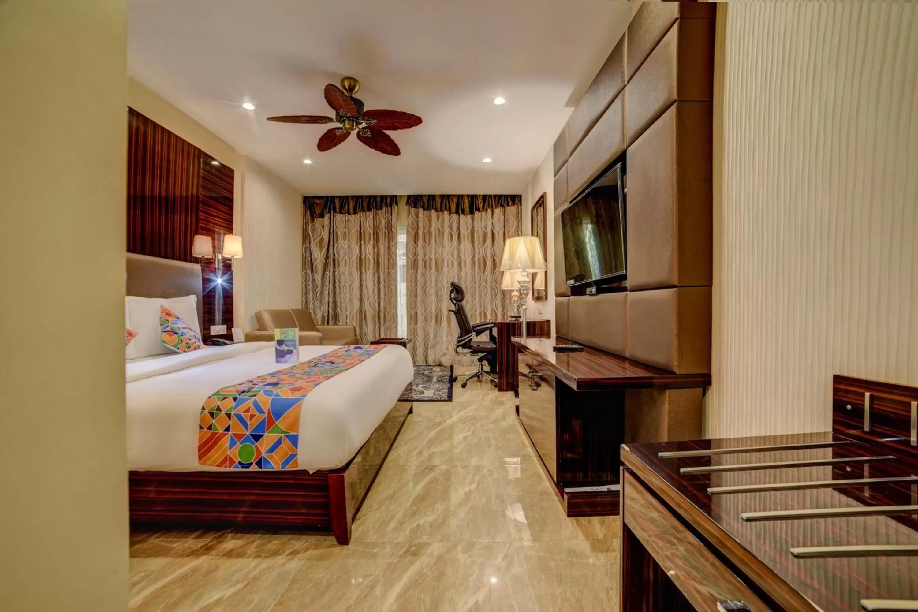 Bedroom in FabHotel Prime Sarala Crown With Pool, Calangute Beach