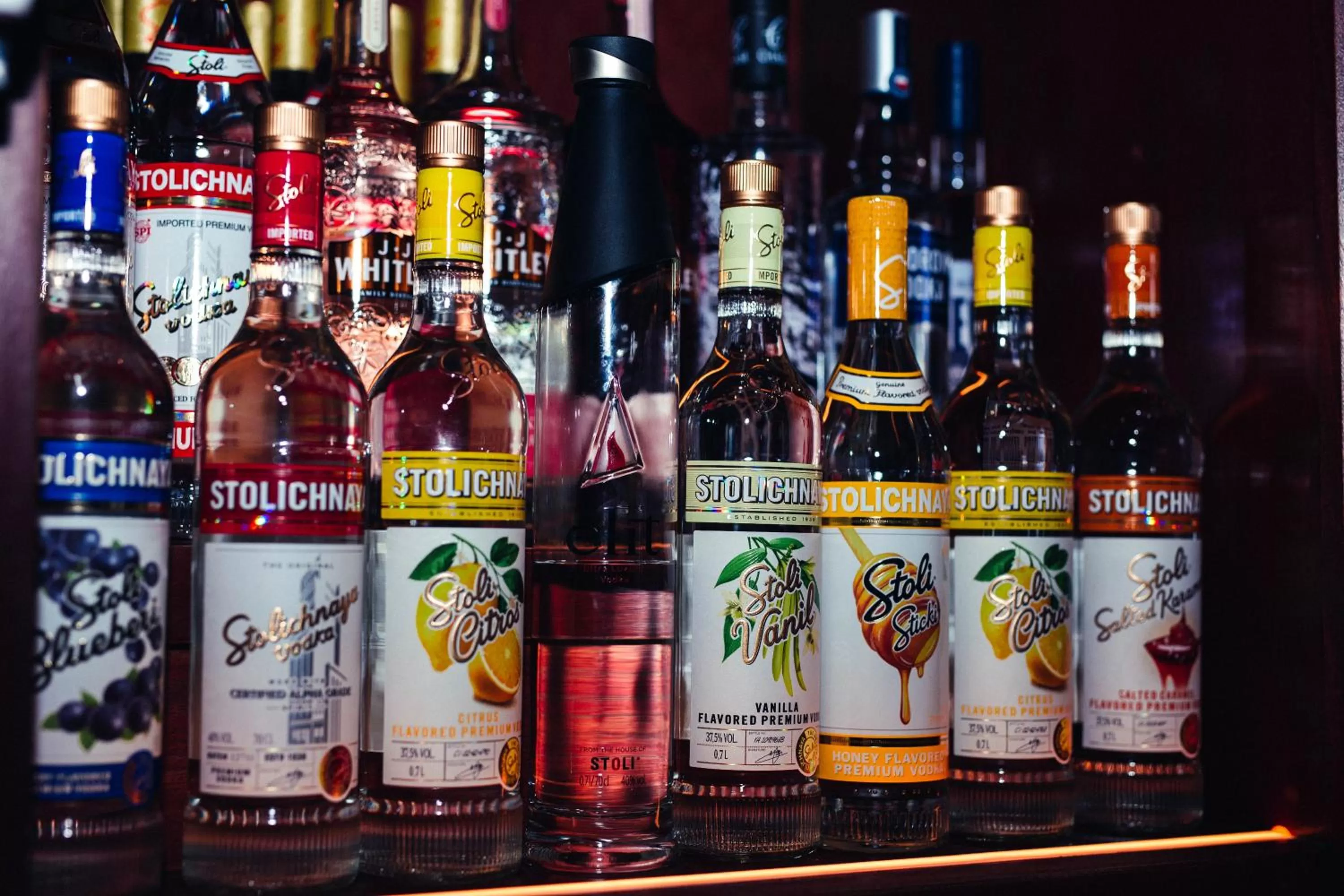 Alcoholic drinks in The Strand Hotel, the former residence of Oscar Wilde