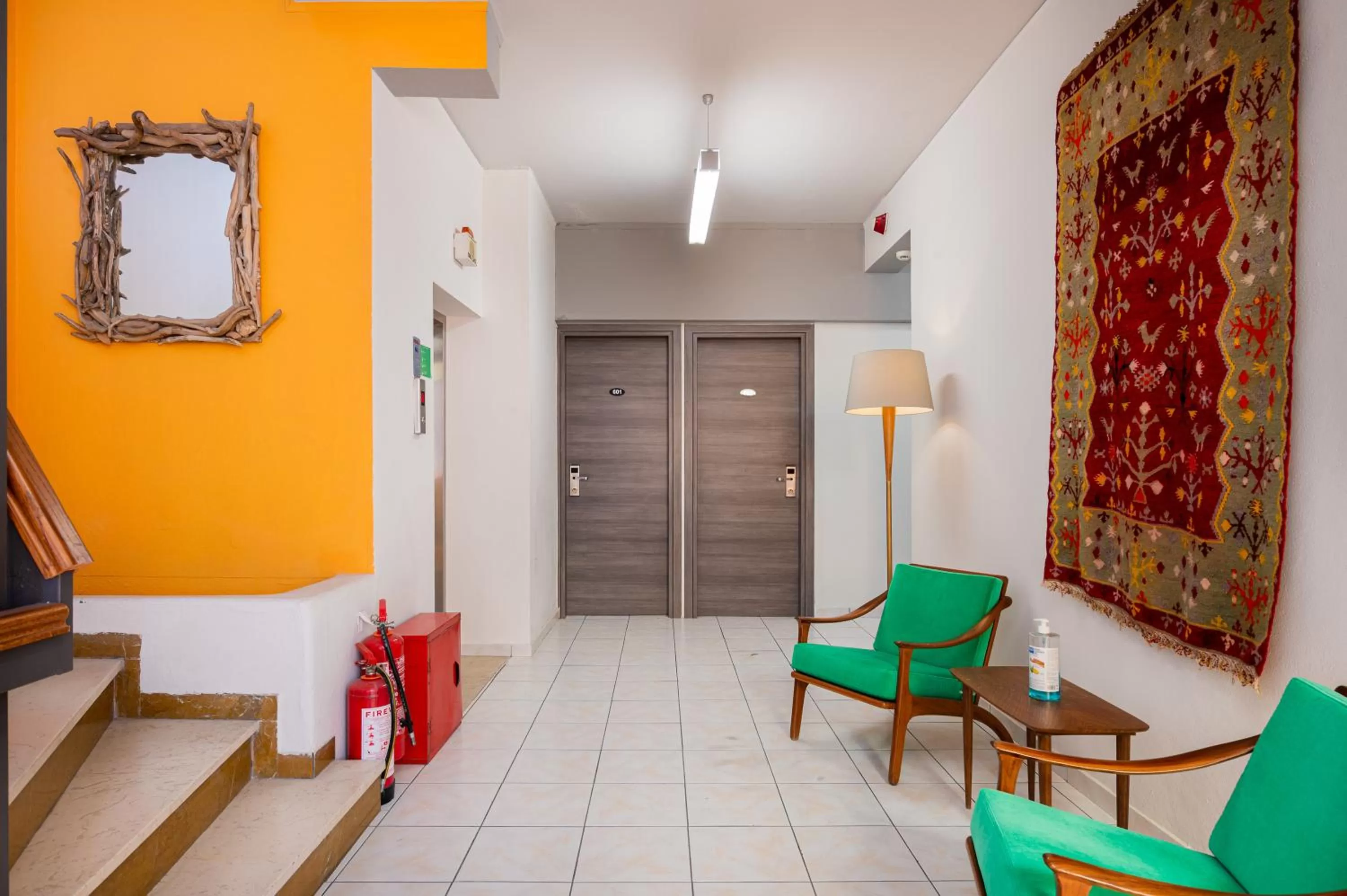 Seating area in Diros Hotel