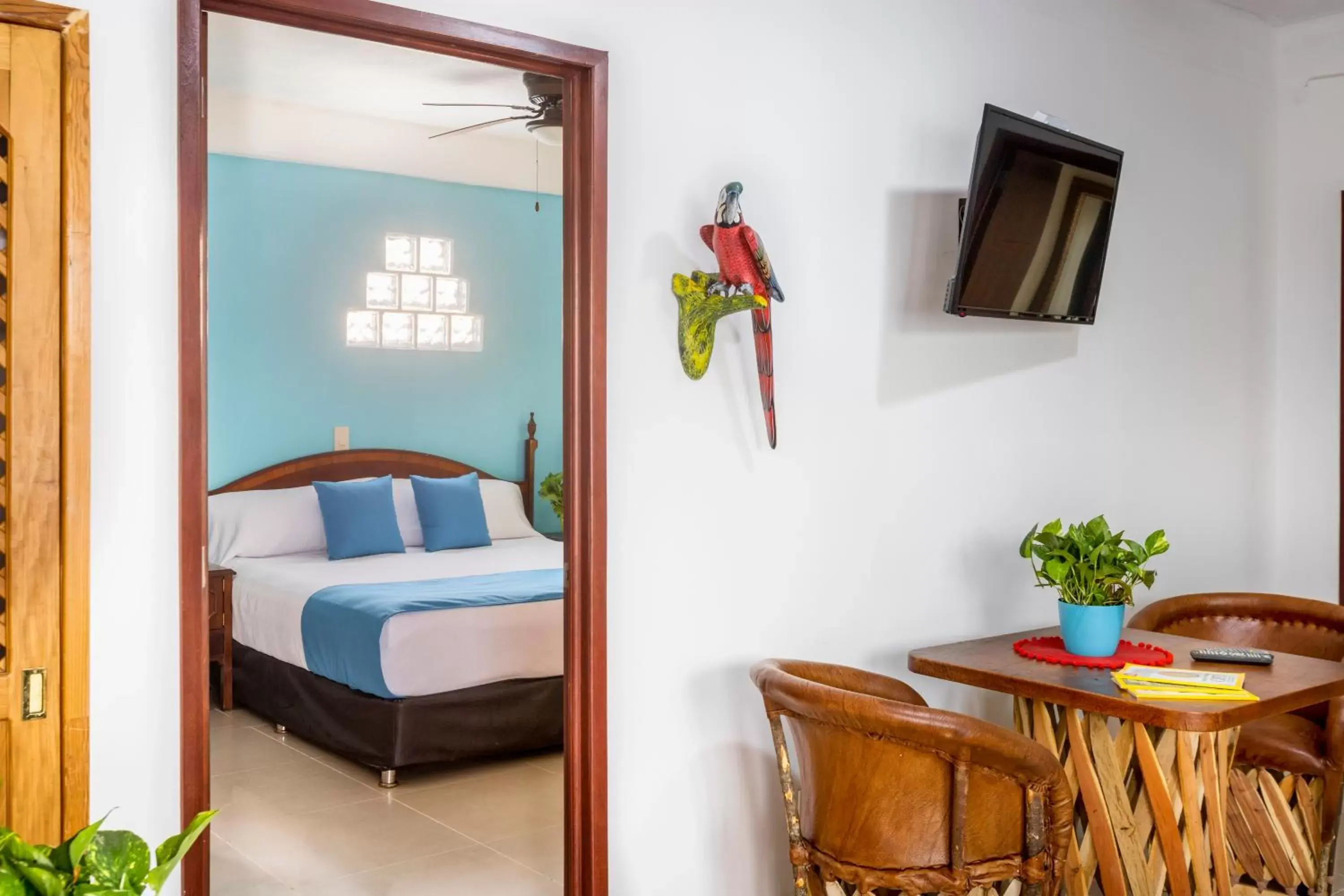 Bed in Hotel Pueblito Vallarta