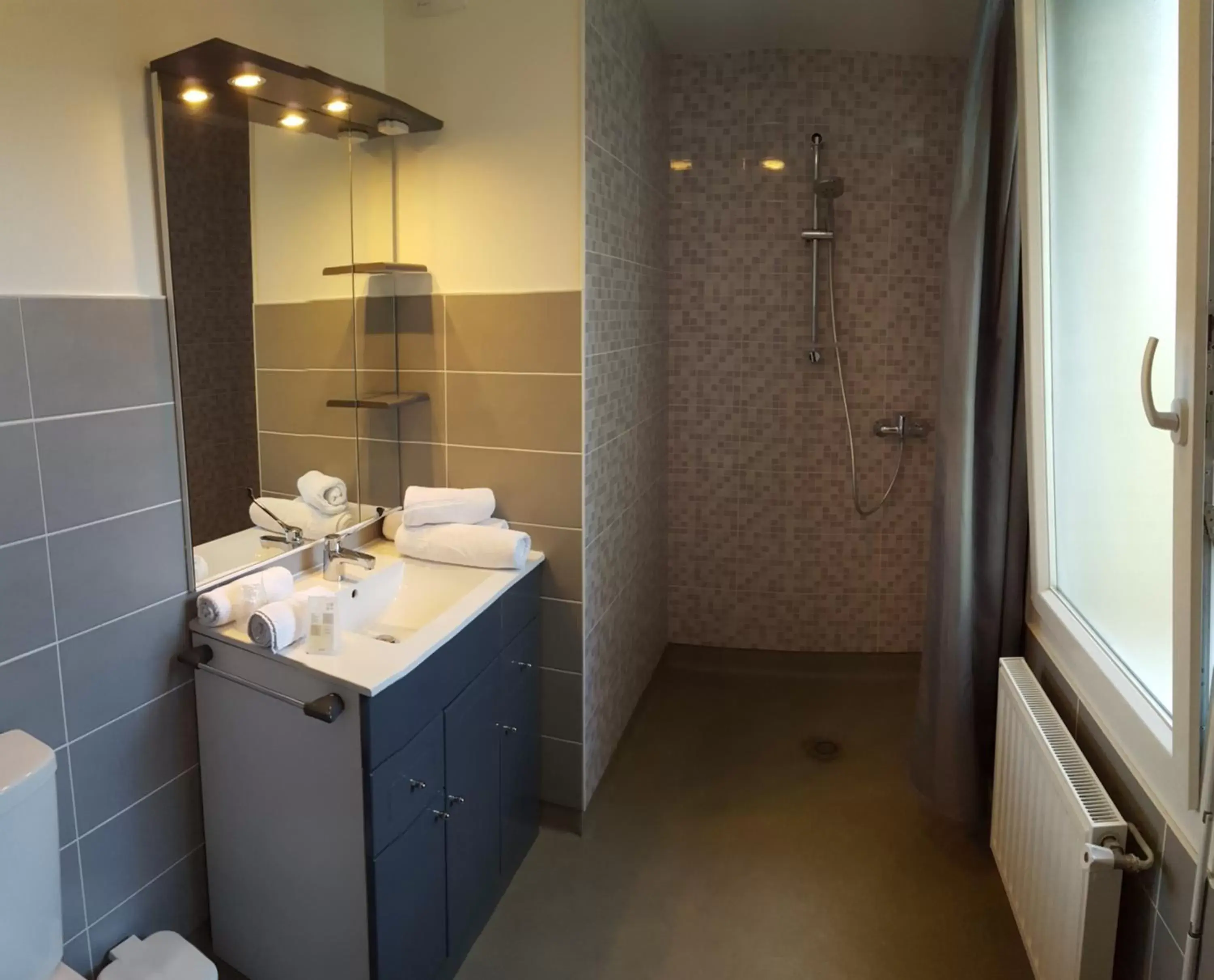 Bathroom in Hôtel restaurant et pension soirée étape Bel Air