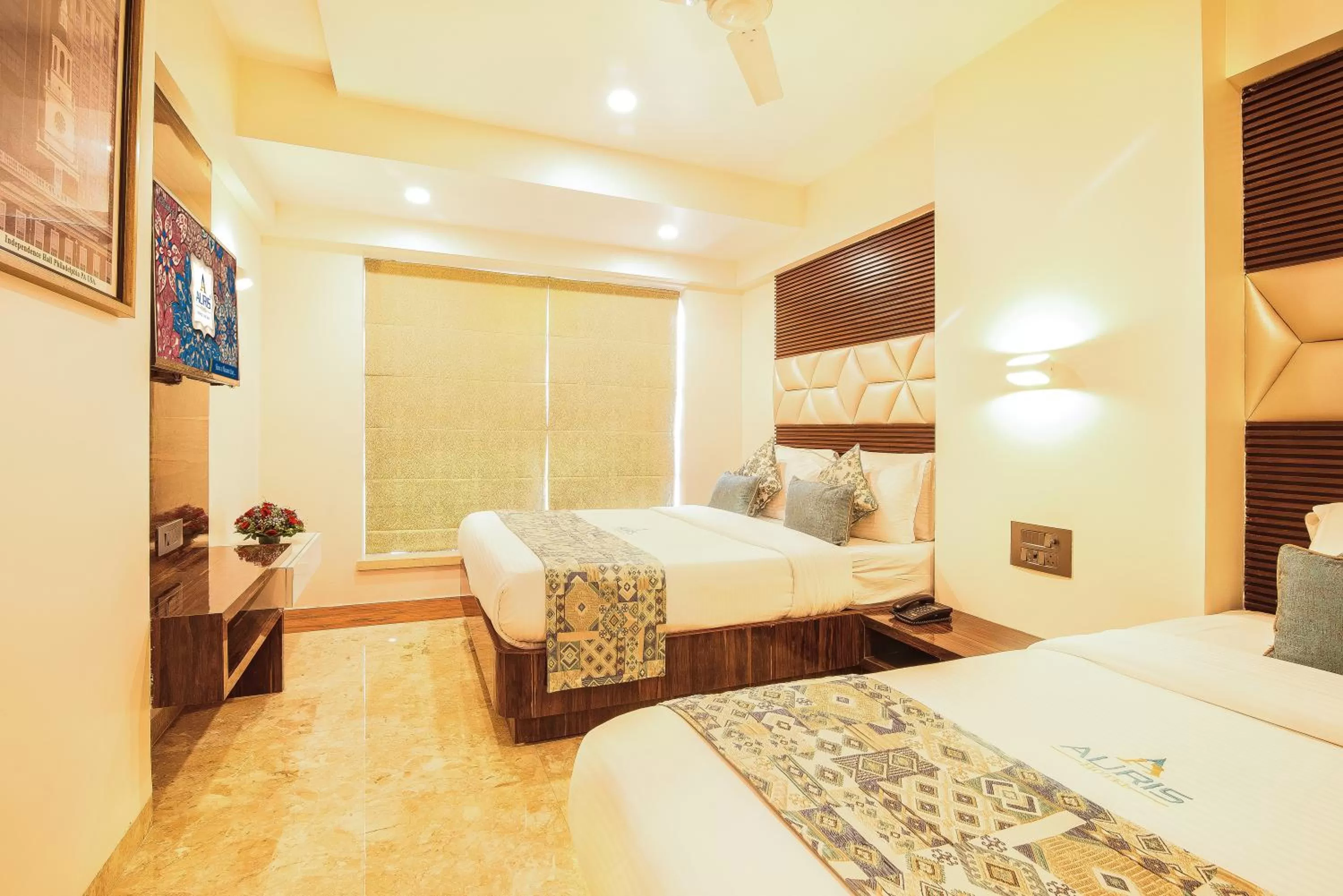 Bed in Hotel Auris & Banquets, Mumbai International Airport