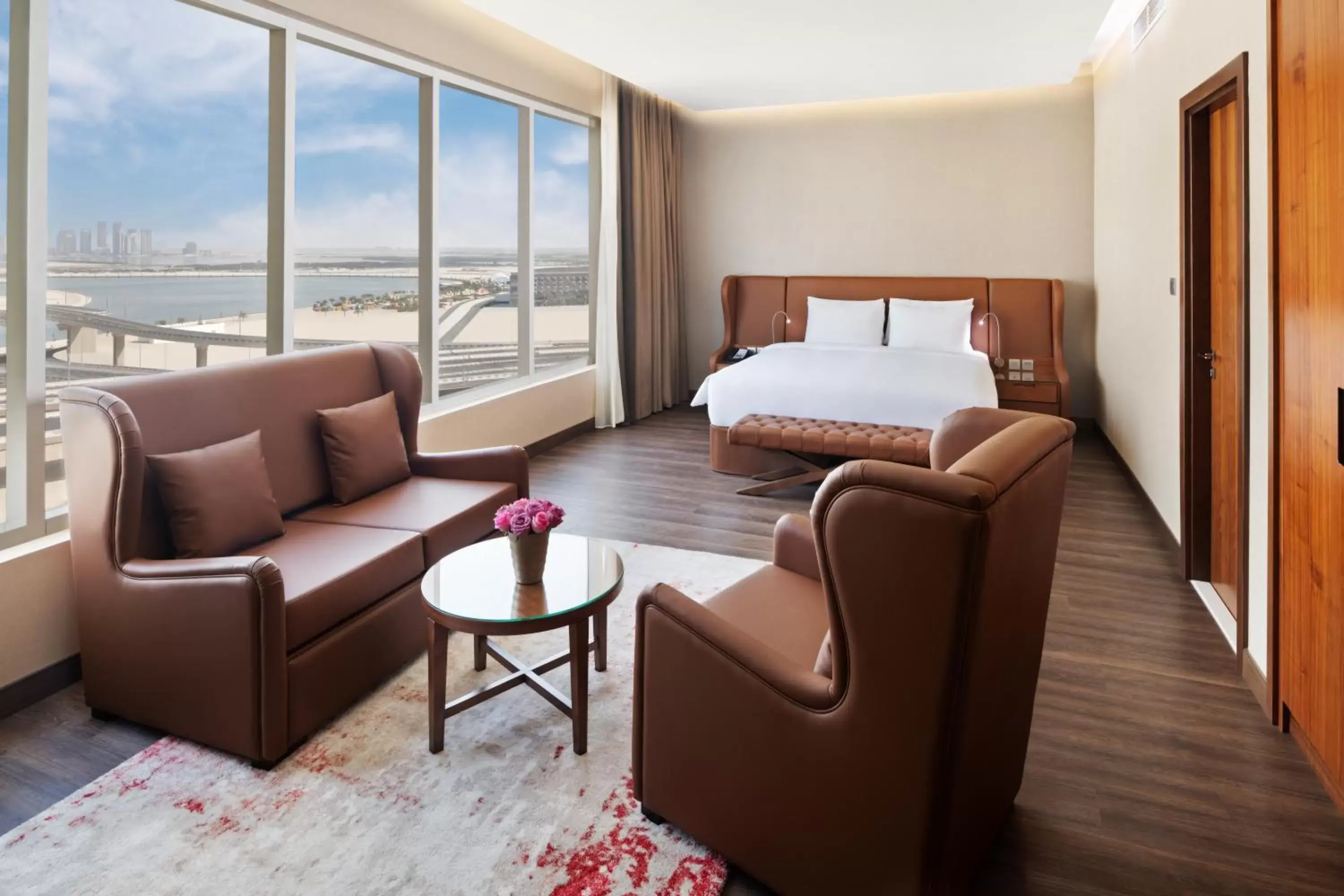 Seating area in Radisson Blu Hotel, Dubai Canal View