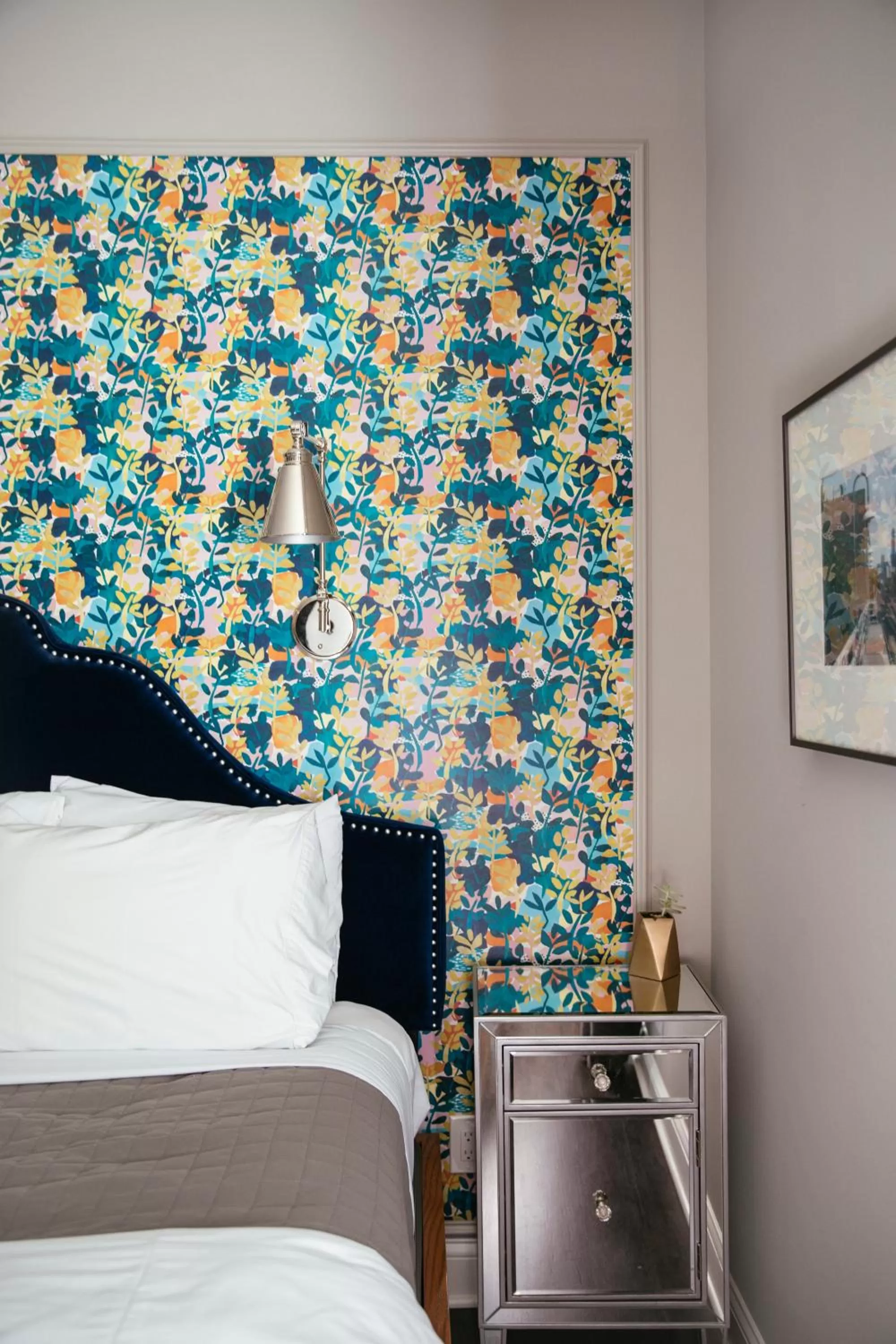 Decorative detail, Bed in Wicker Park Inn