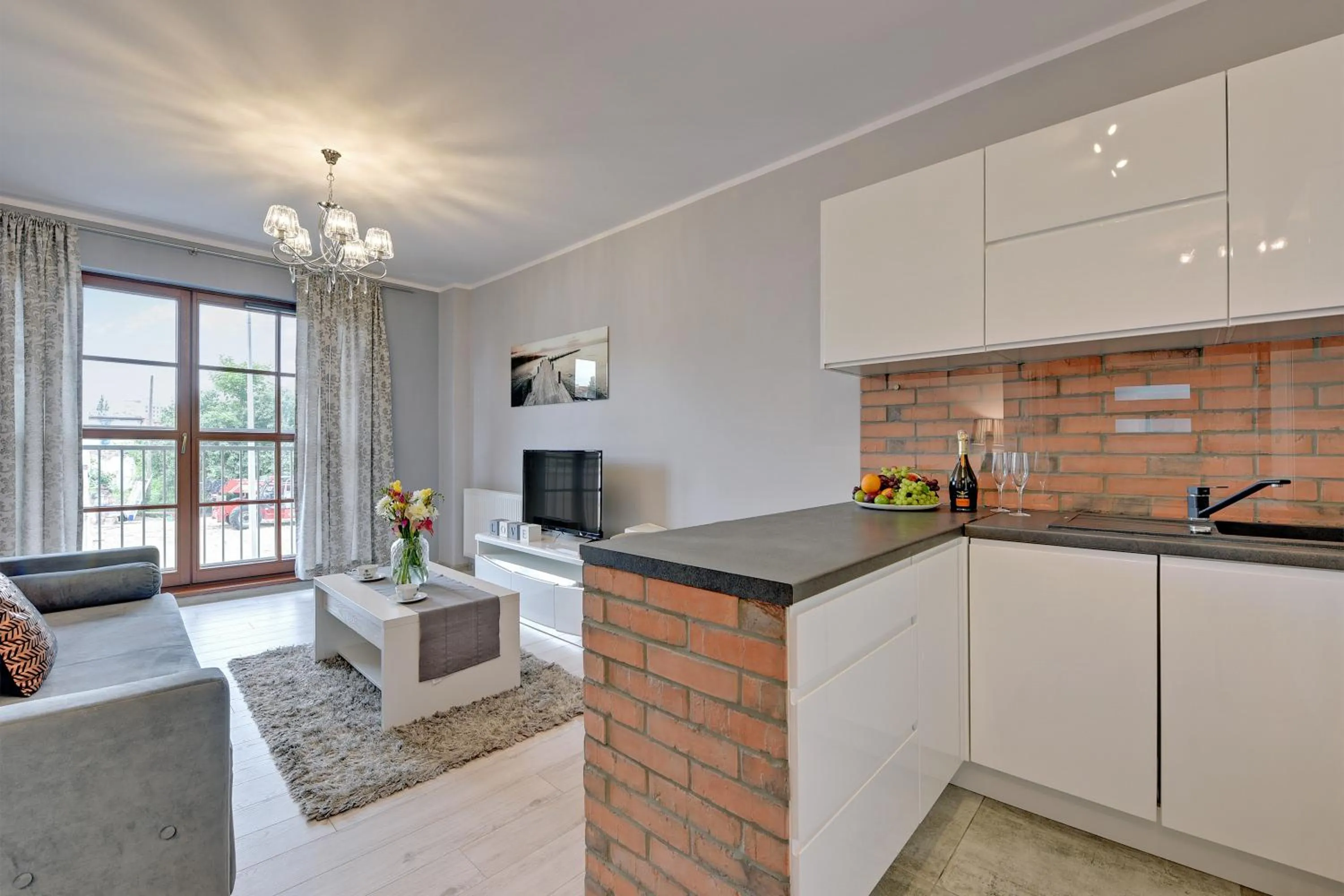 Kitchen or kitchenette in GRANO APARTMENTS Gdańsk Motława SPA & Wellness