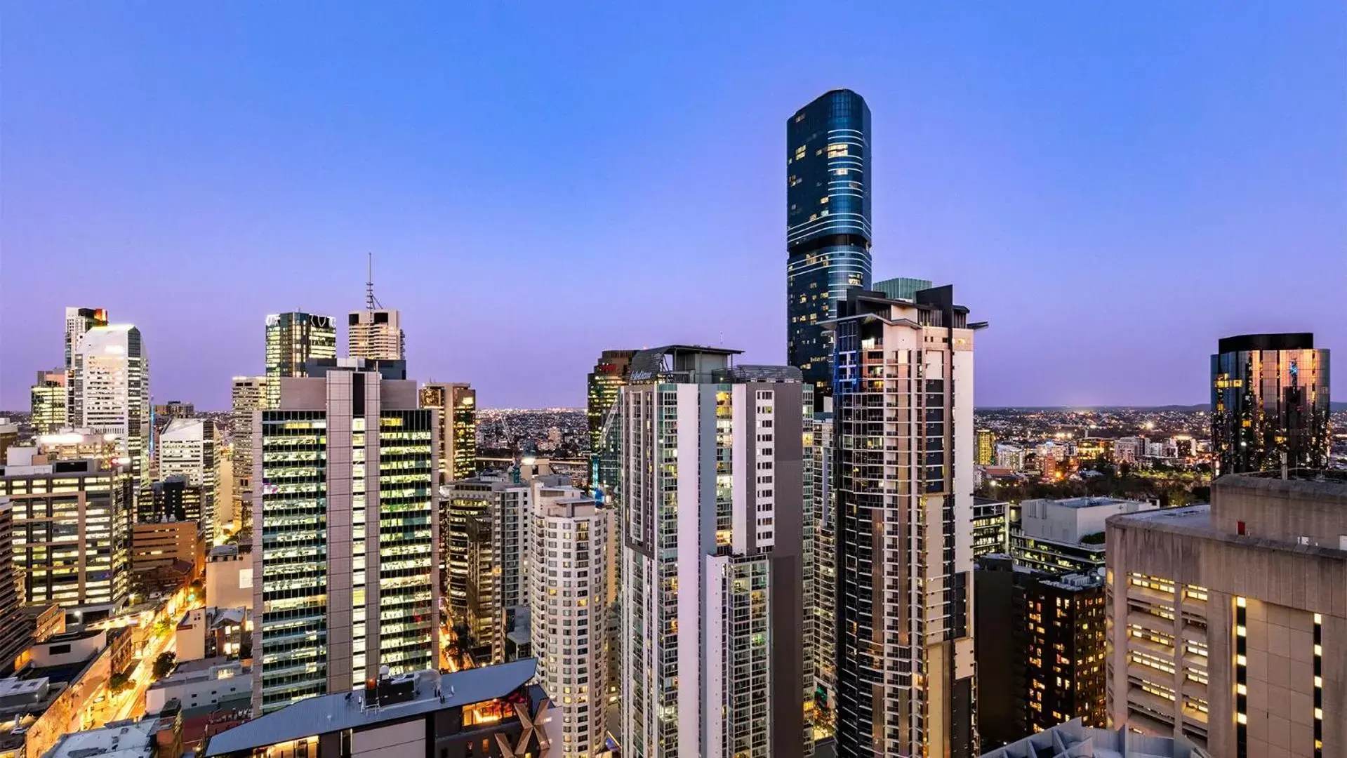 City view in Oaks Brisbane Casino Tower Suites