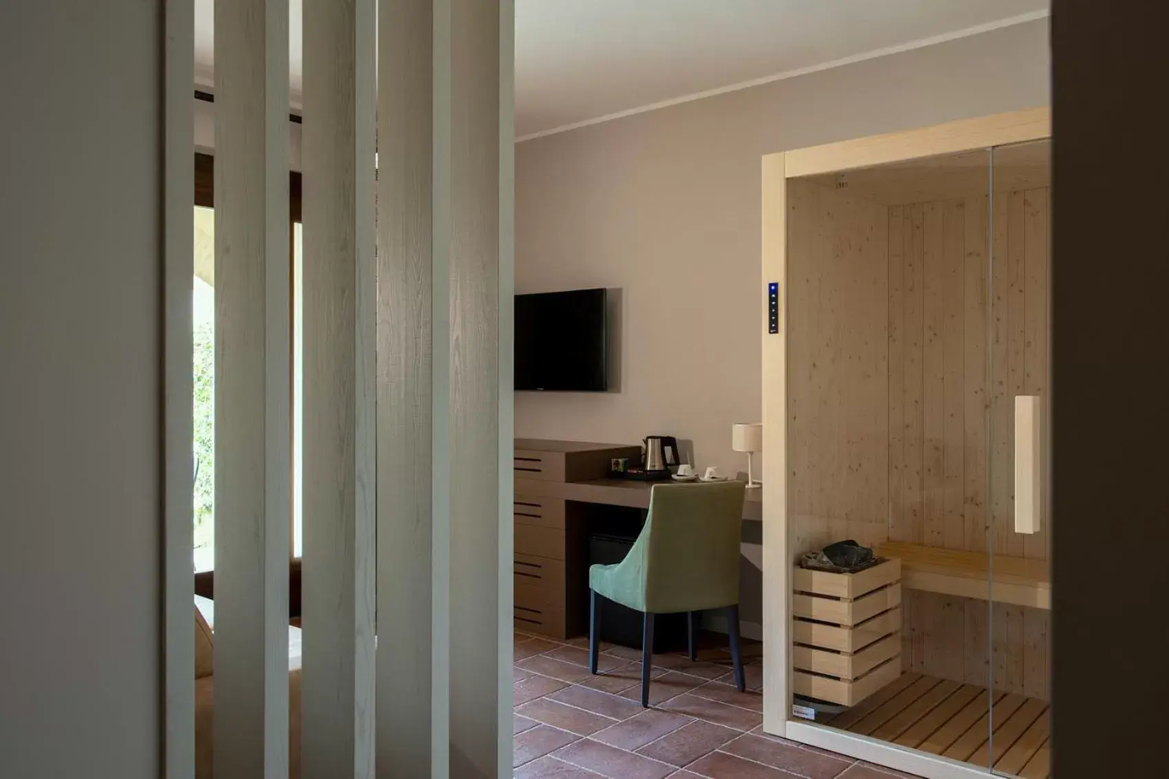 Sauna, TV/Entertainment Center in Altarocca Wine Resort Adults Only