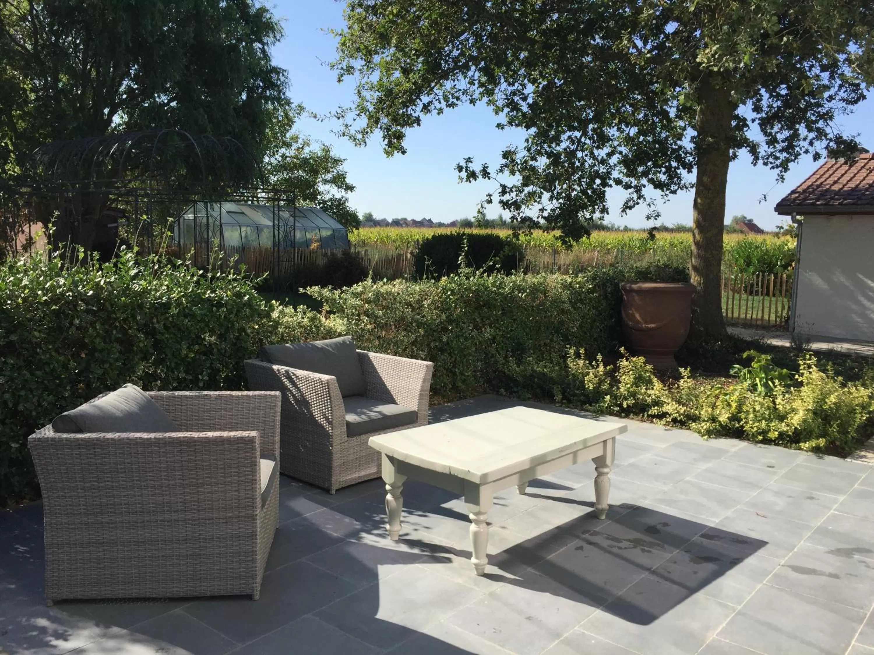 Garden view in Madelette B&B