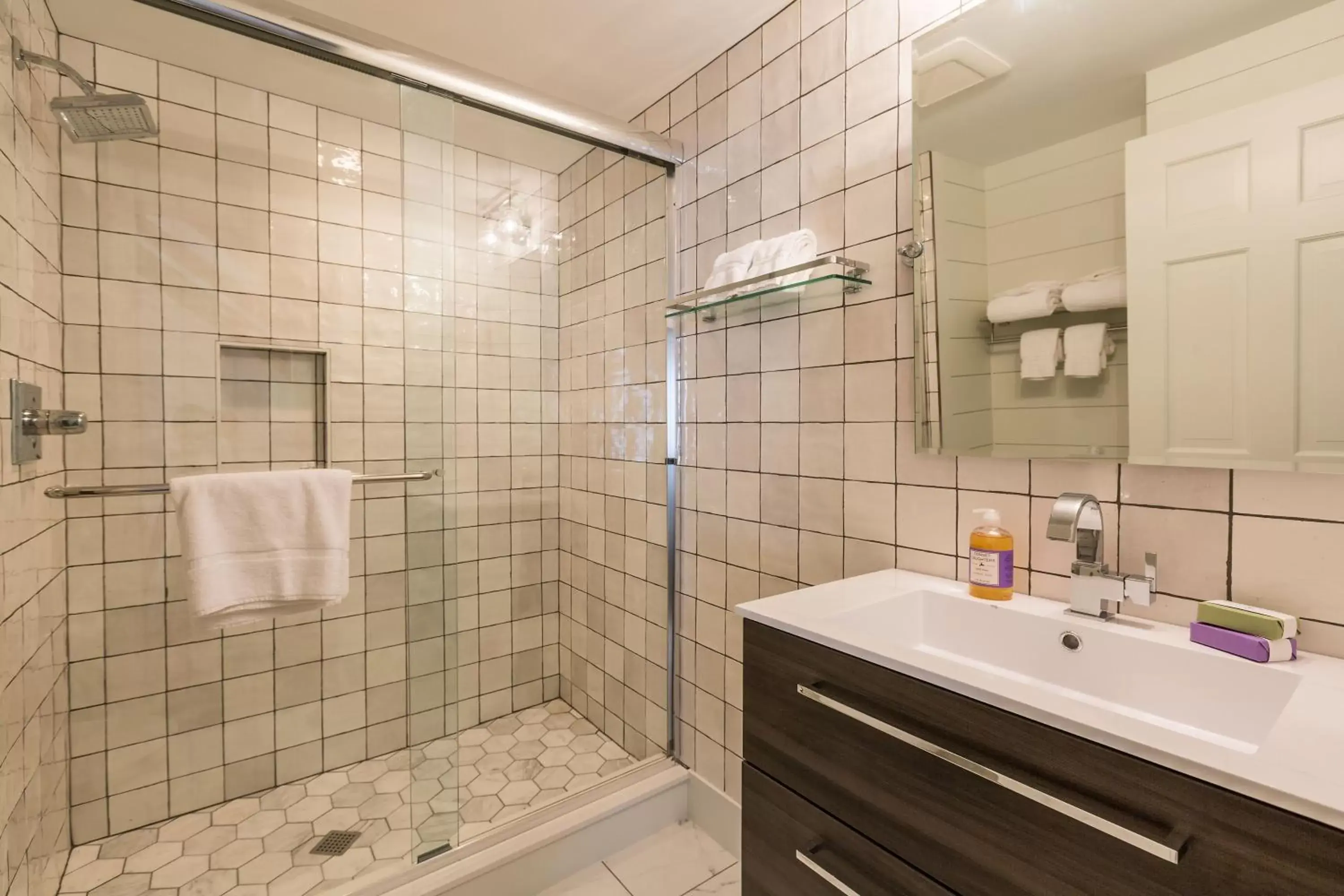 Shower, Bathroom in The Barnstead Inn