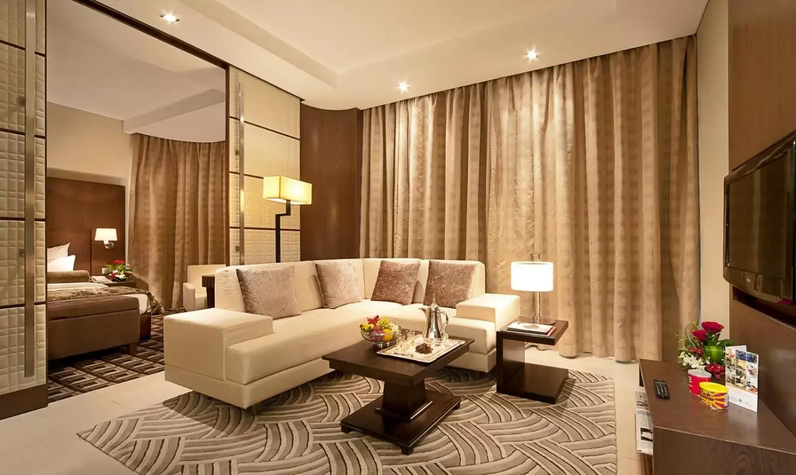 Living room, Seating Area in Oaks Liwa Executive Suites
