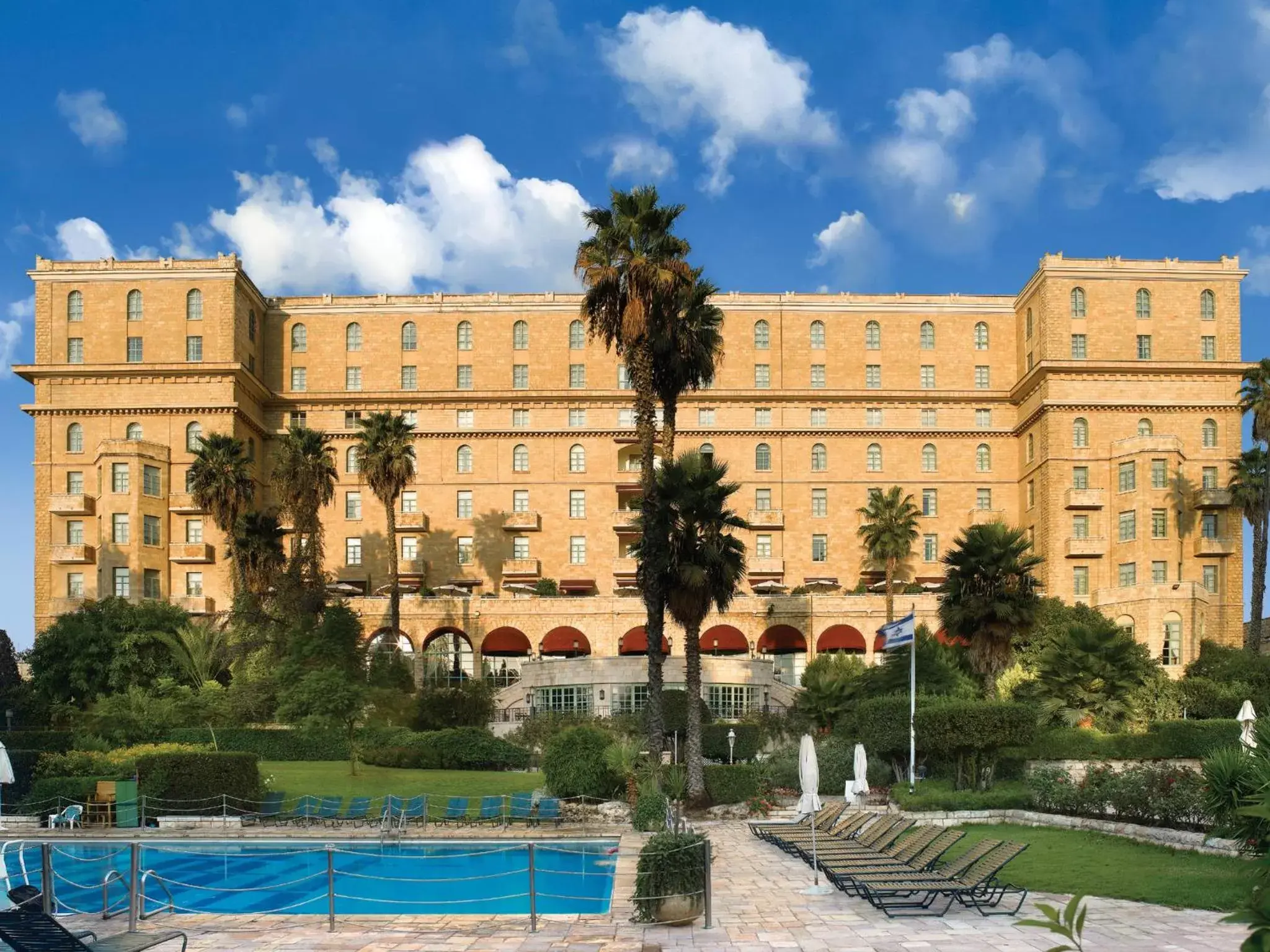 Facade/entrance, Swimming Pool in King David Hotel Jerusalem