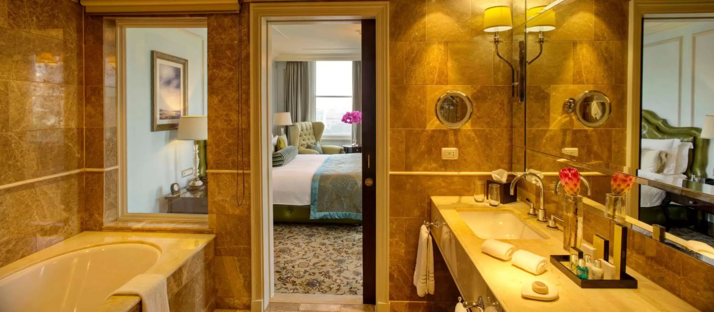 Bed, Bathroom in Taj Cape Town