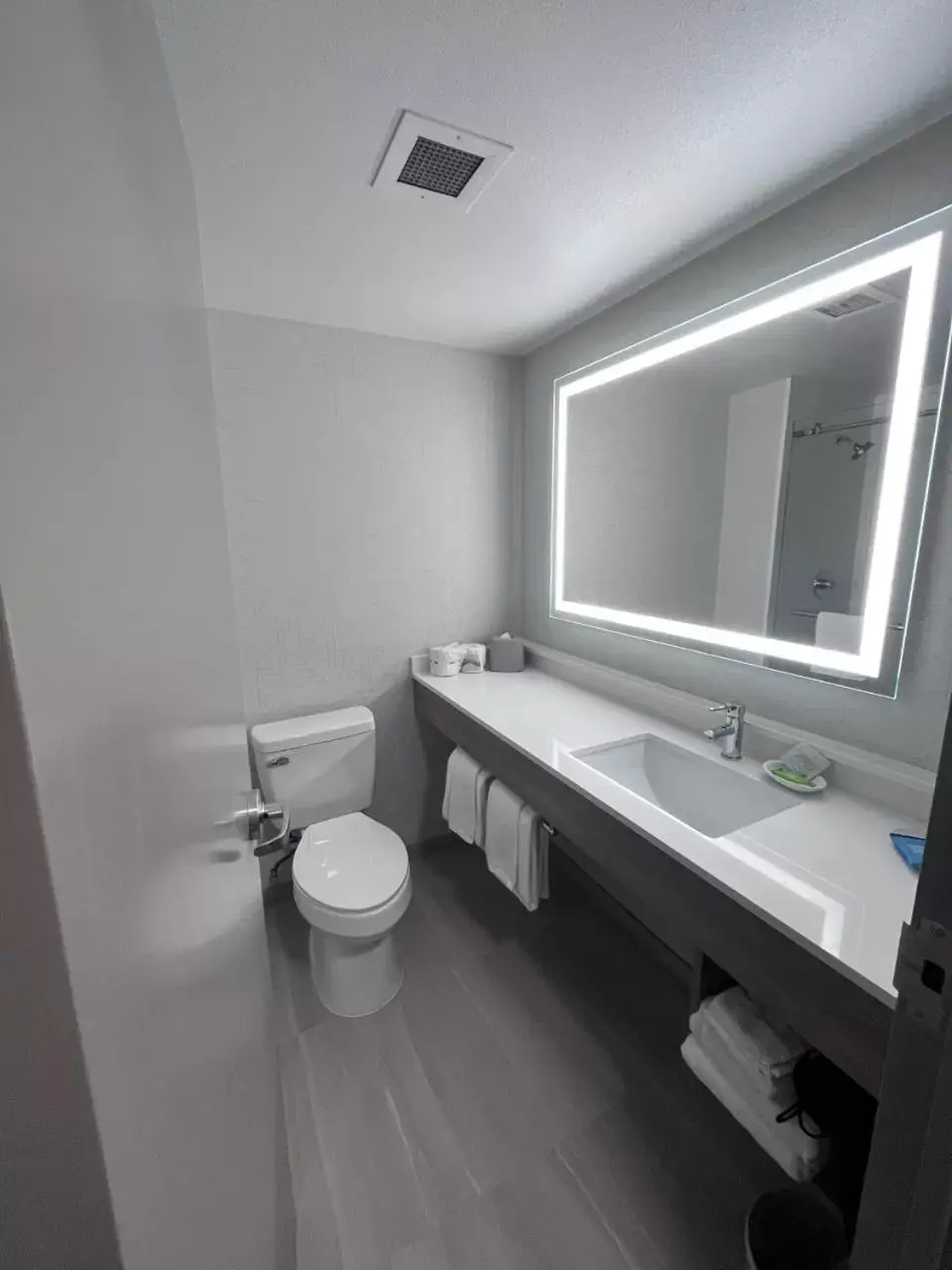 Toilet, Bathroom in Holiday Inn Express Federal Way - Seattle South, an IHG Hotel
