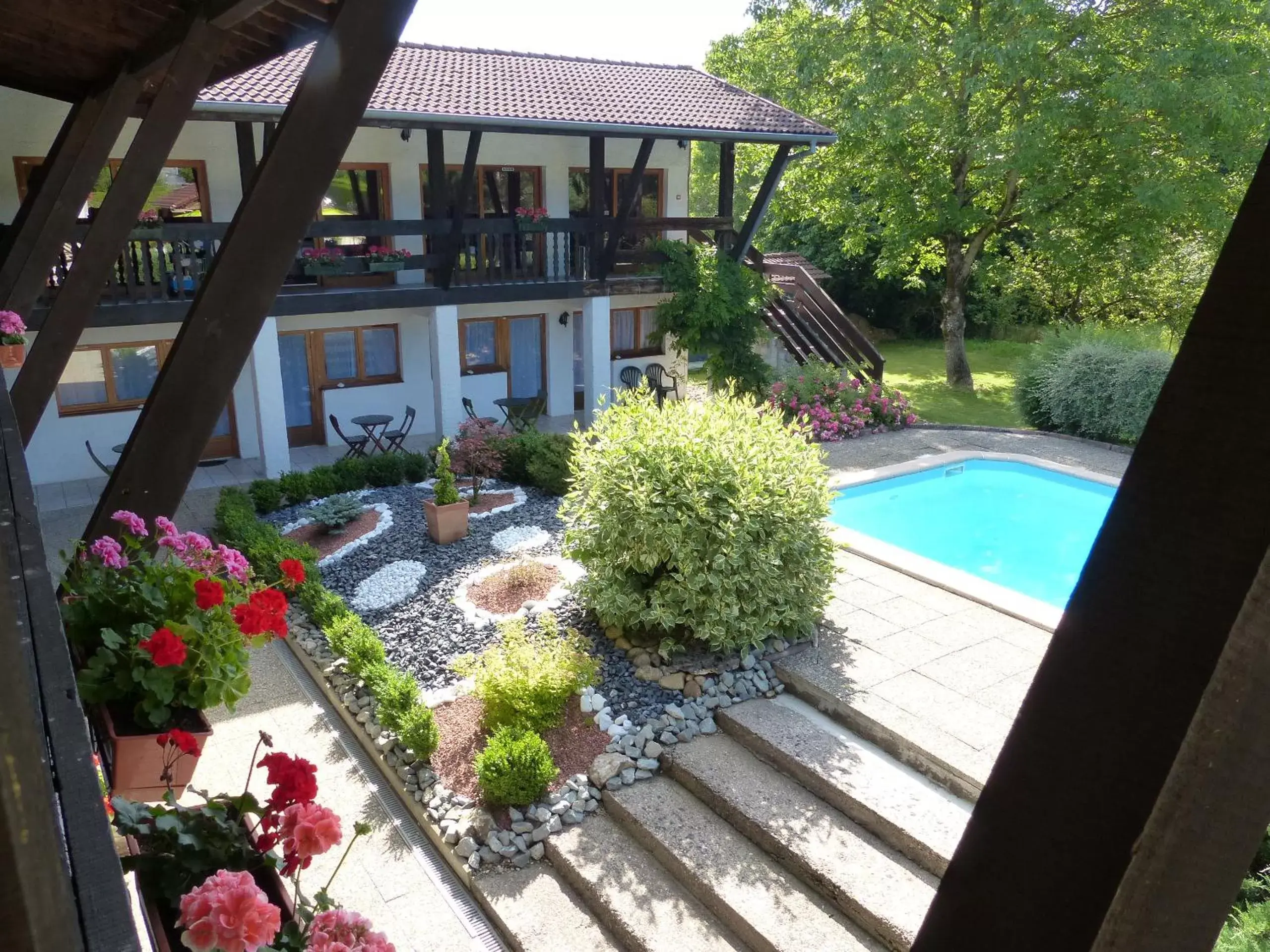 Balcony/Terrace, Swimming Pool in La Vieille Ferme