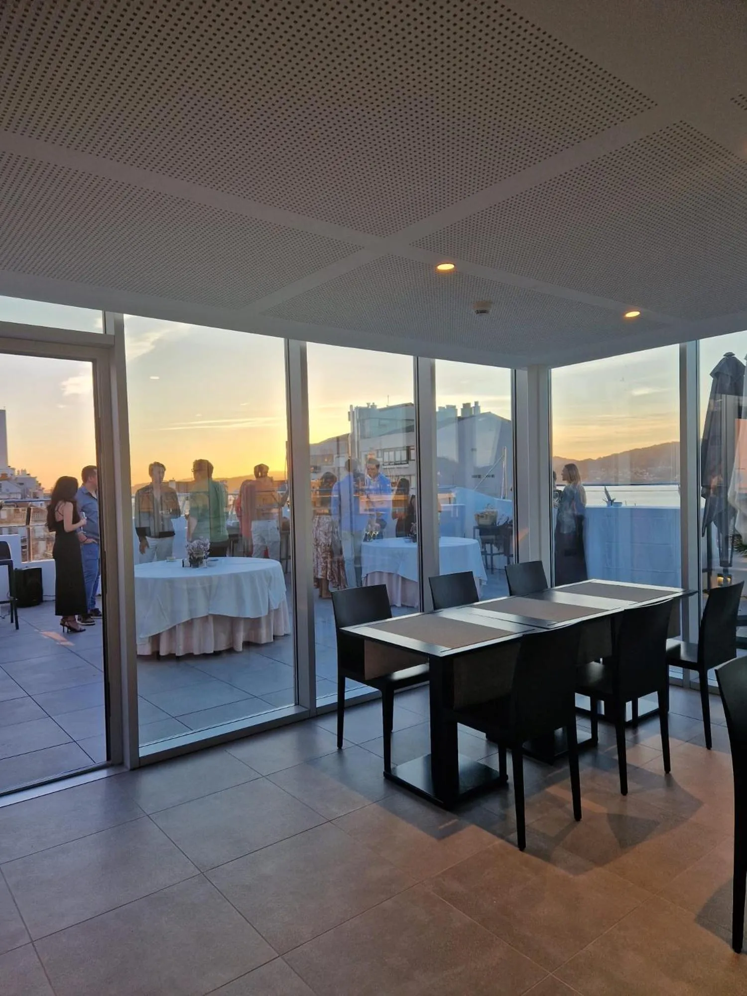 Balcony/Terrace, Restaurant/Places to Eat in Hotel America Vigo