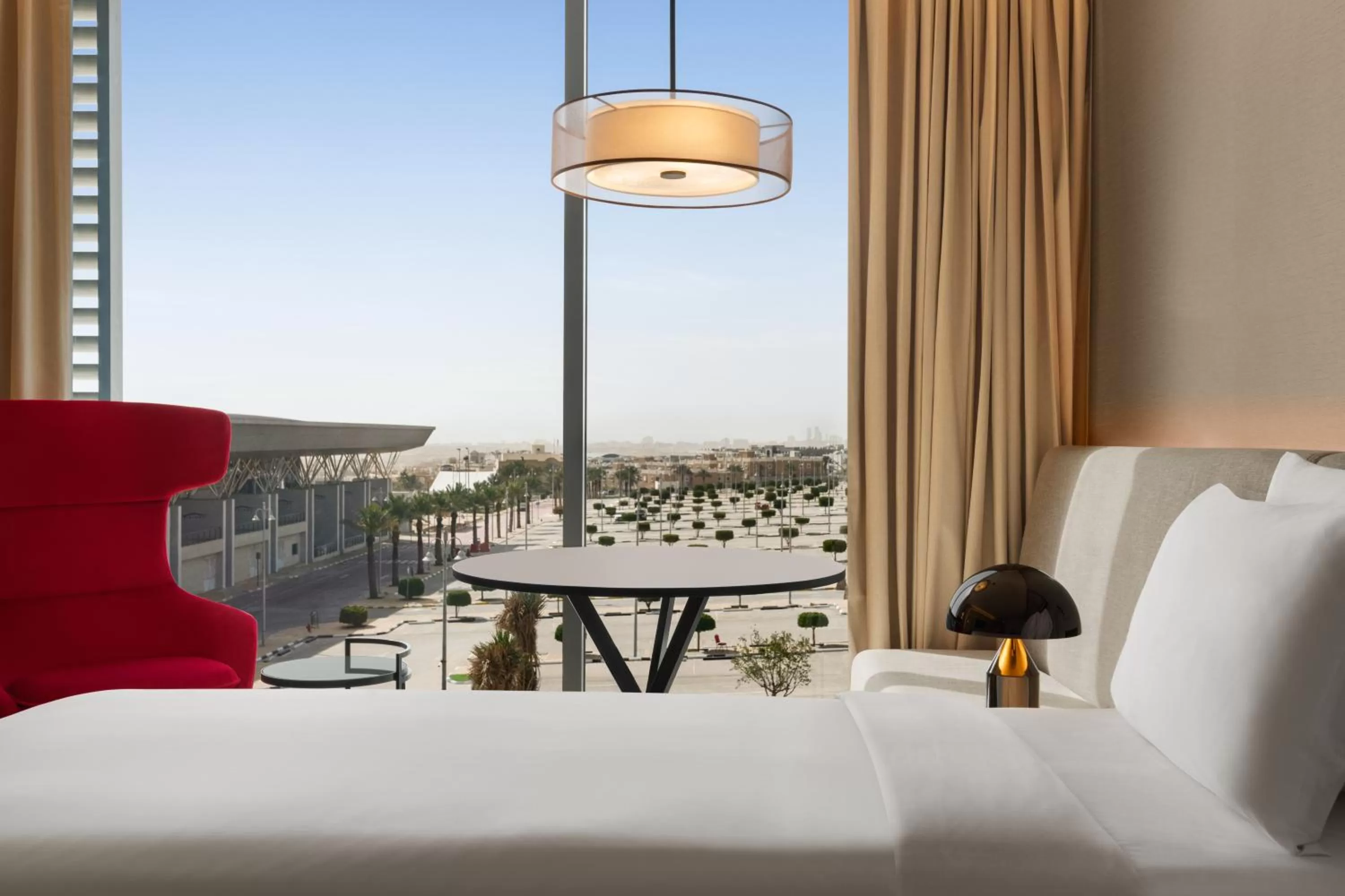 Bird's eye view, Bed in Radisson Blu Hotel Riyadh Convention and Exhibition Center