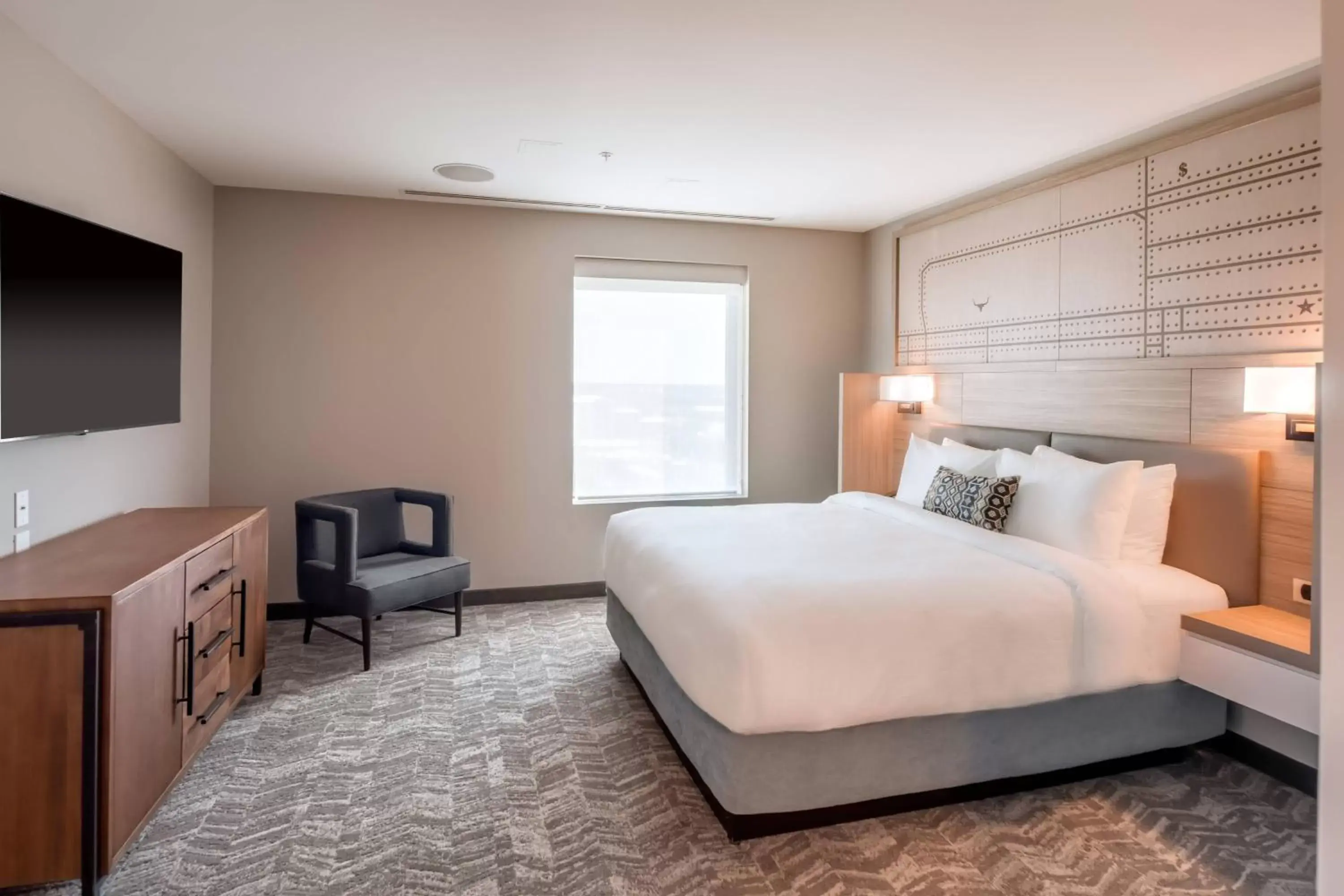Bedroom, Bed in SpringHill Suites by Marriott Fort Worth Historic Stockyards