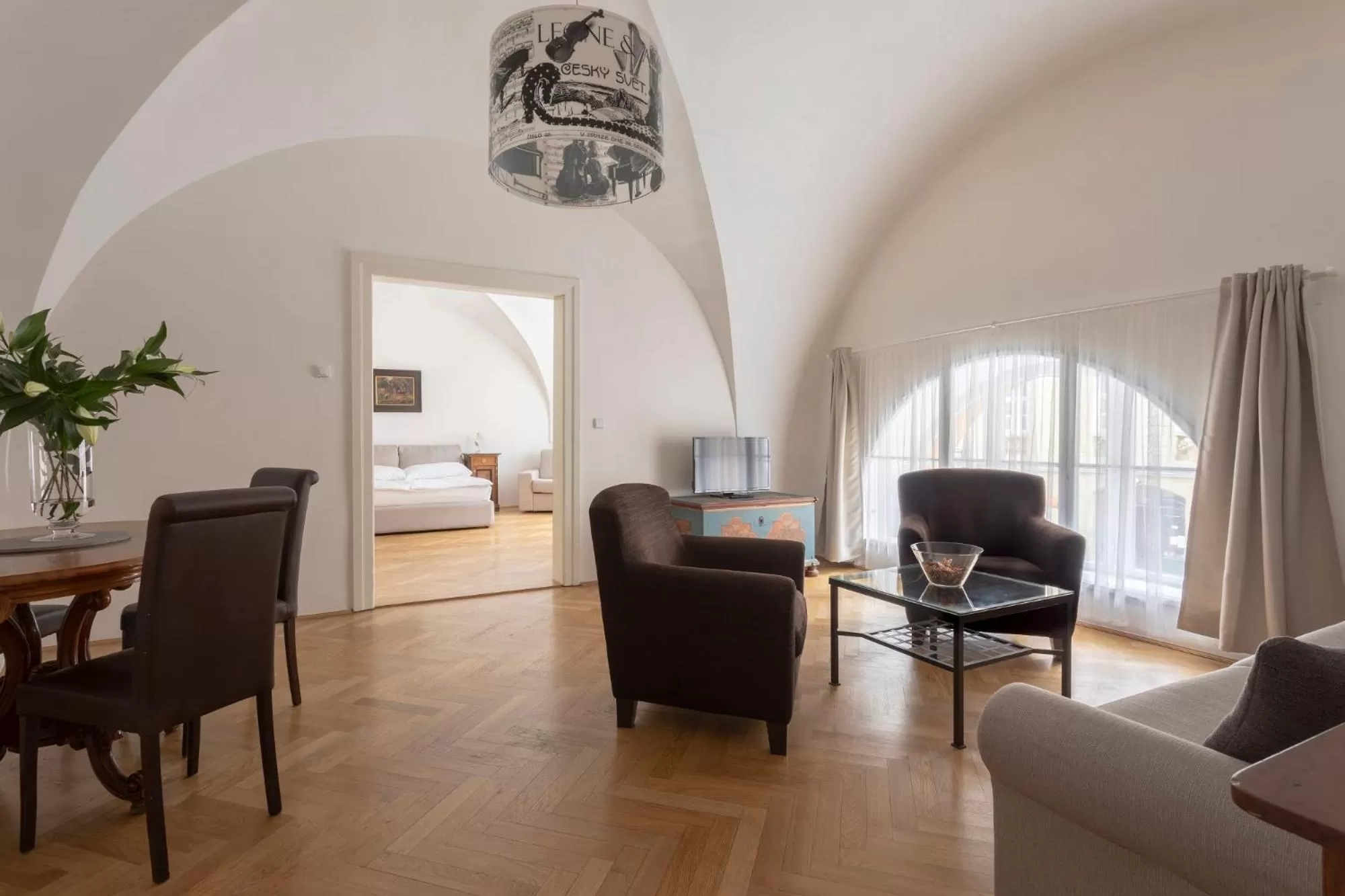 Living room, Bed in Three Golden Crowns Apartments