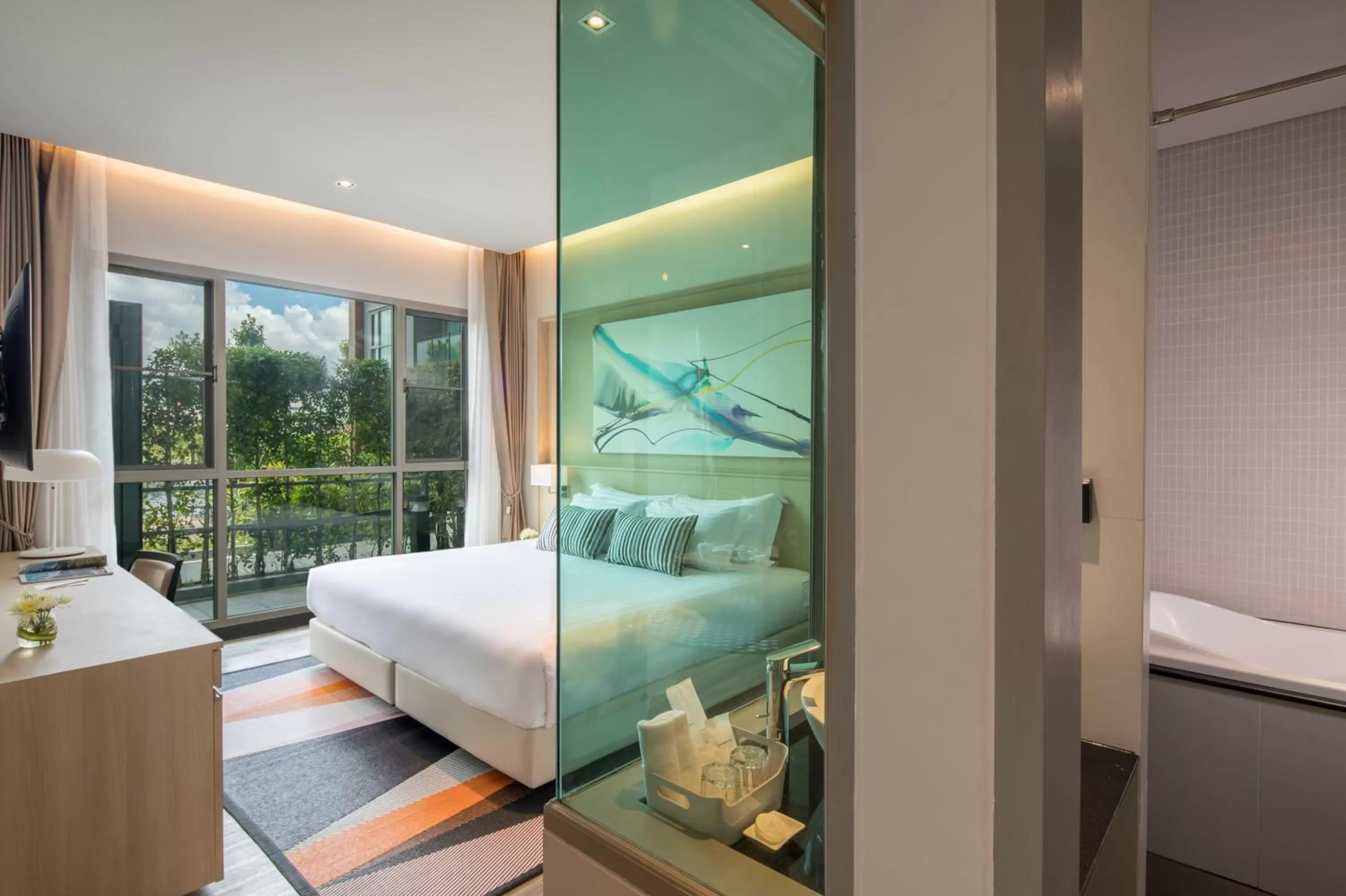 Bathroom, Bed in AisanA Hotel Korat