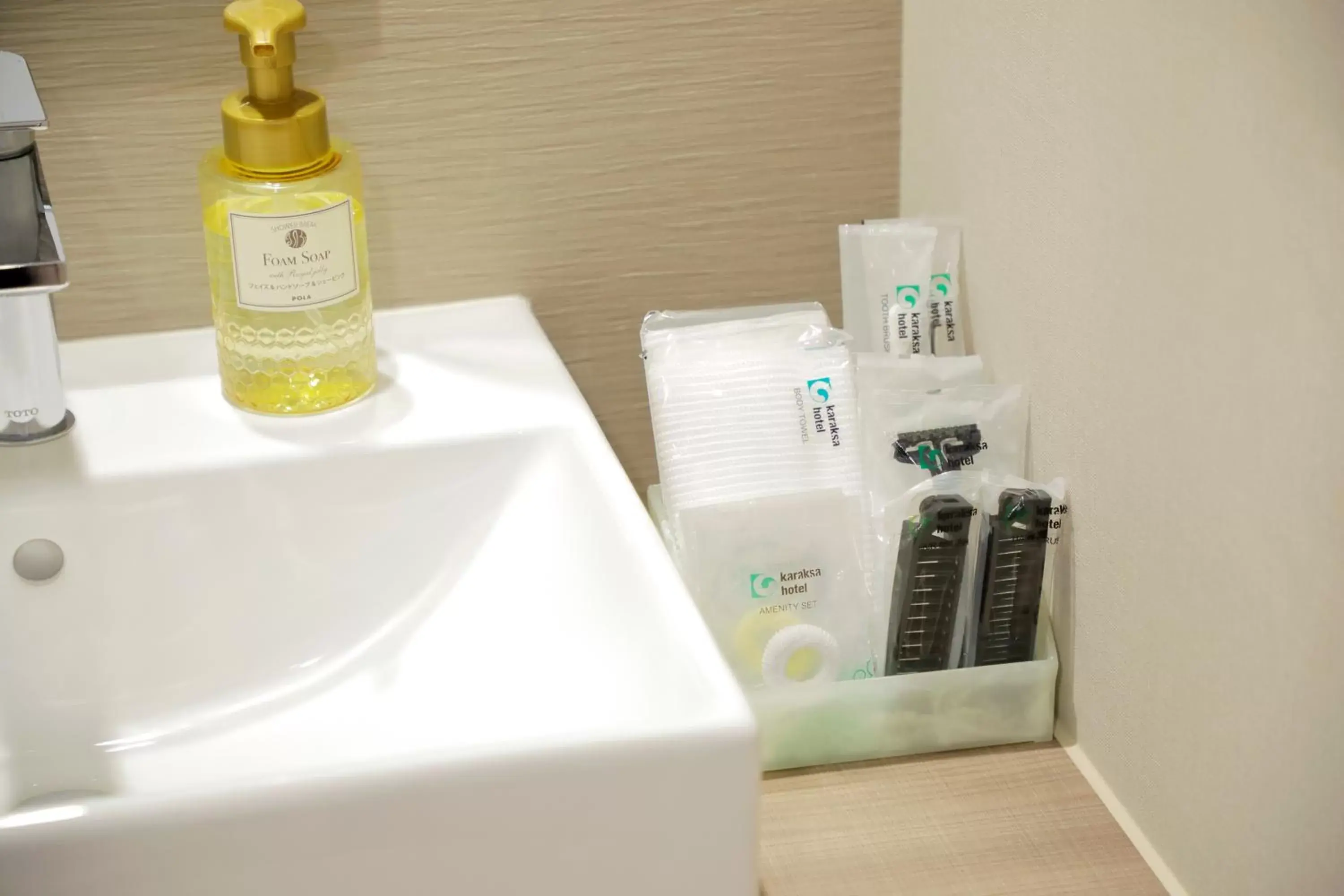 Decorative detail, Bathroom in karaksa hotel Sapporo