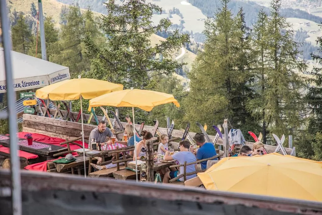 Property building in Hocheckhuette On Top of the Kitzbuehel Hahnenkamm Mountain