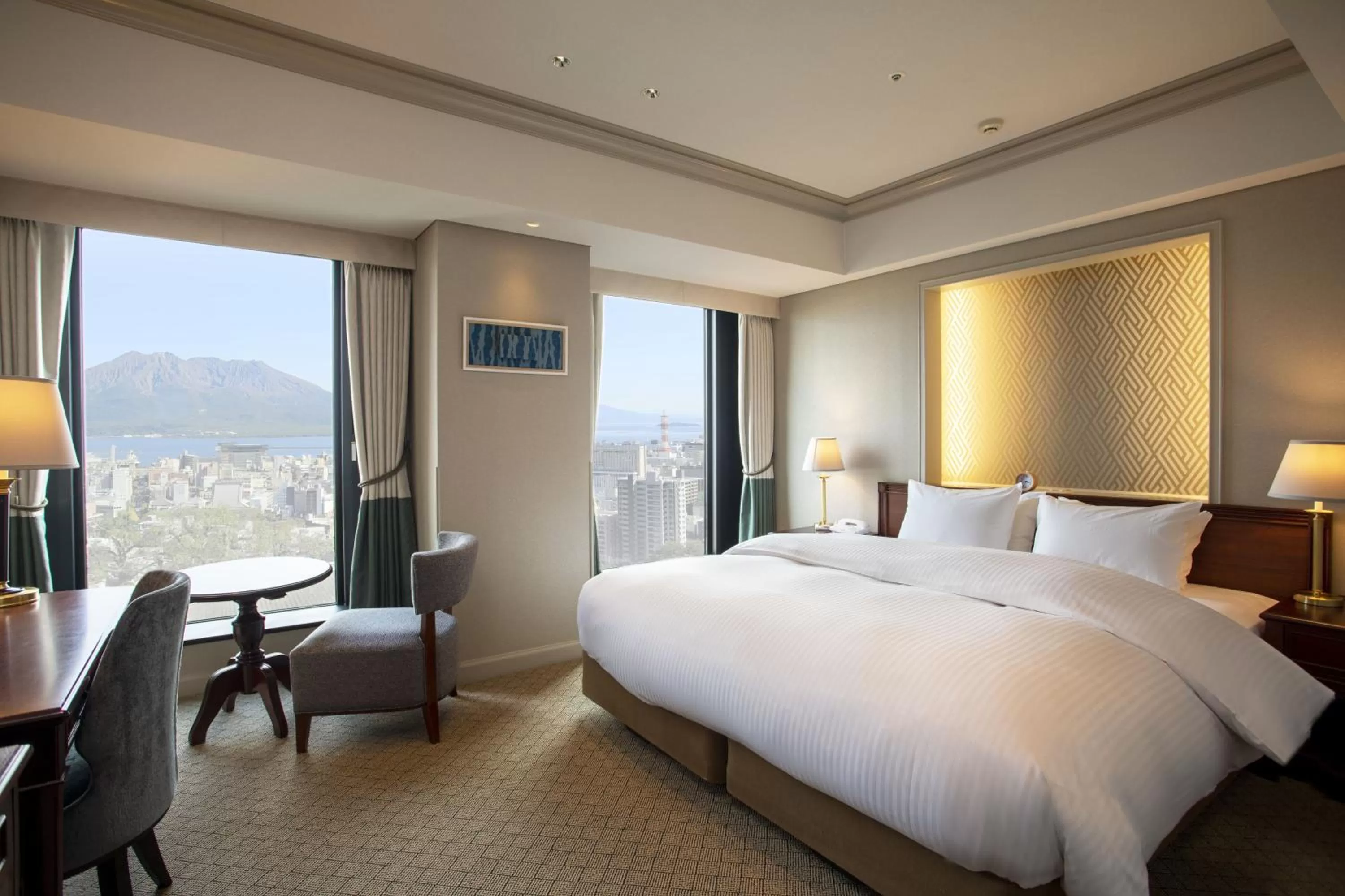 Bed in SHIROYAMA HOTEL kagoshima