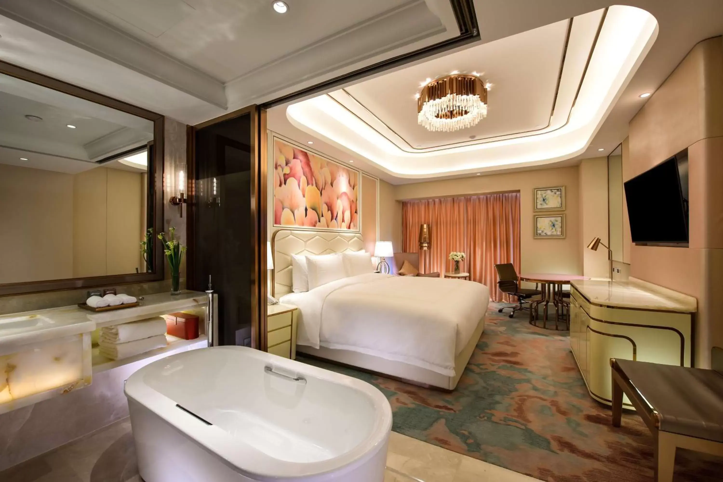 Bathroom, Bed in Radisson Collection Hotel, Xing Guo Shanghai Bathroom, Bed in Radisson Collection Hotel, Xing Guo Shanghai