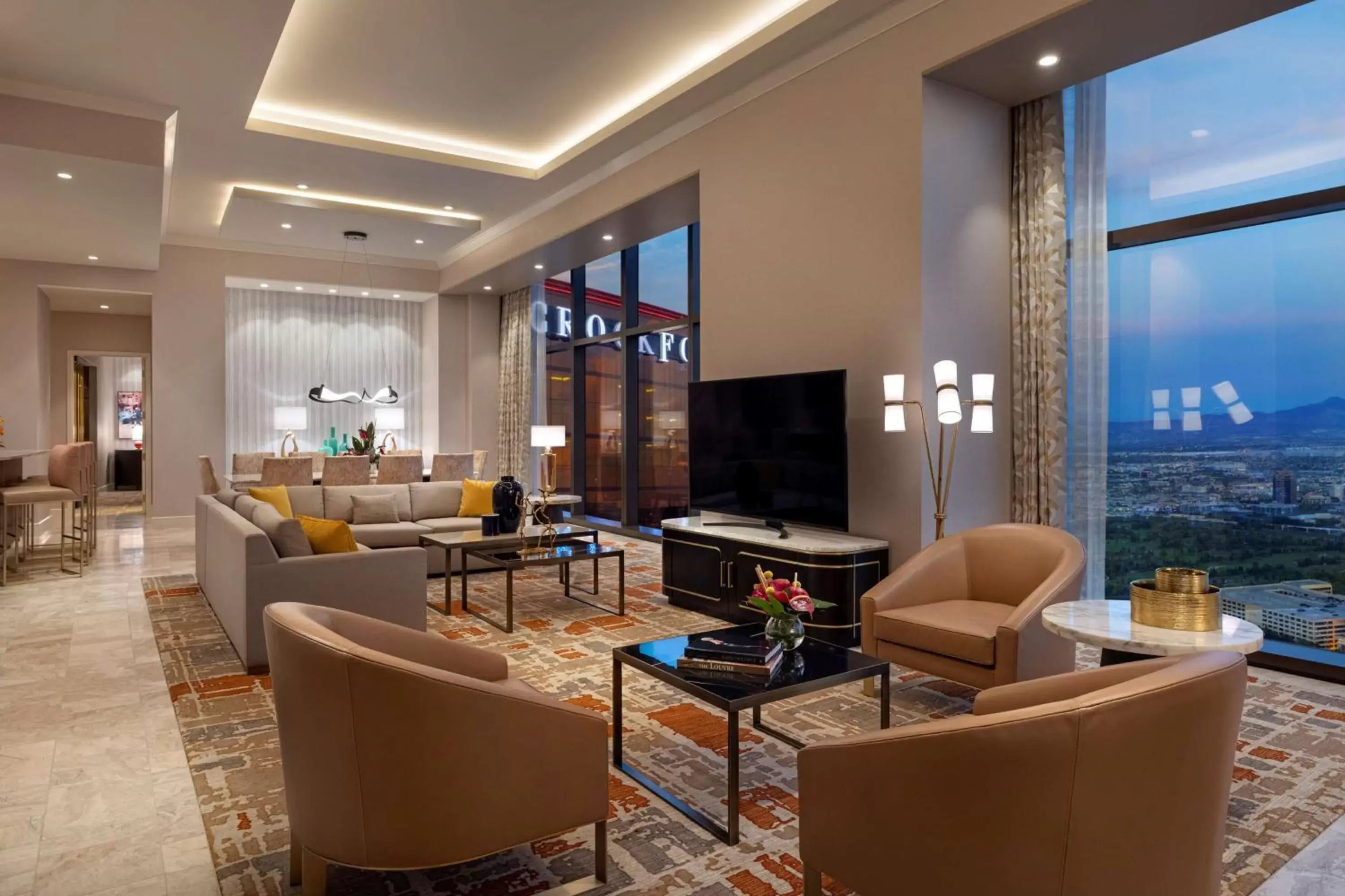 Living room, Lounge/Bar in Crockfords Las Vegas, LXR Hotels & Resorts at Resorts World