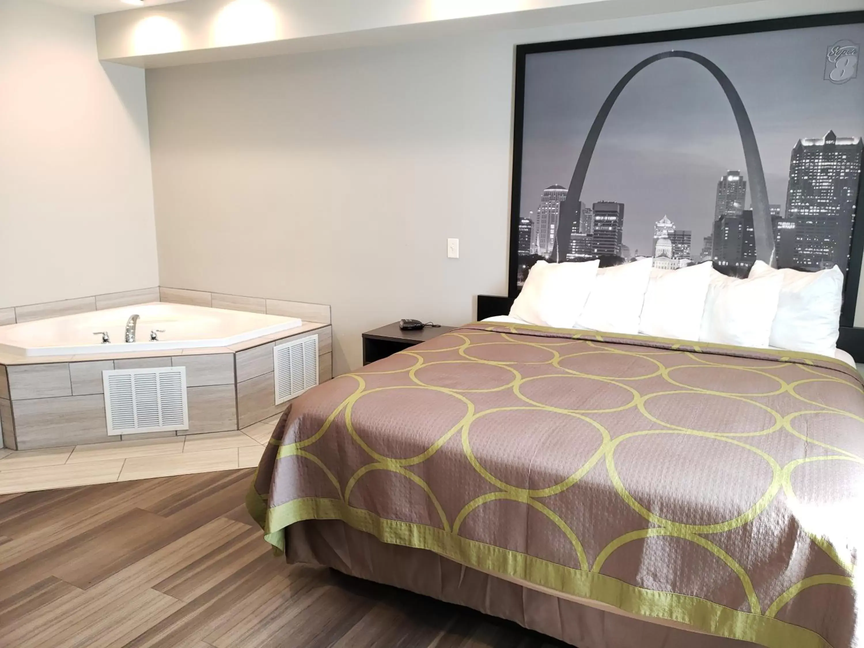 Bed in Super 8 by Wyndham St. Louis North