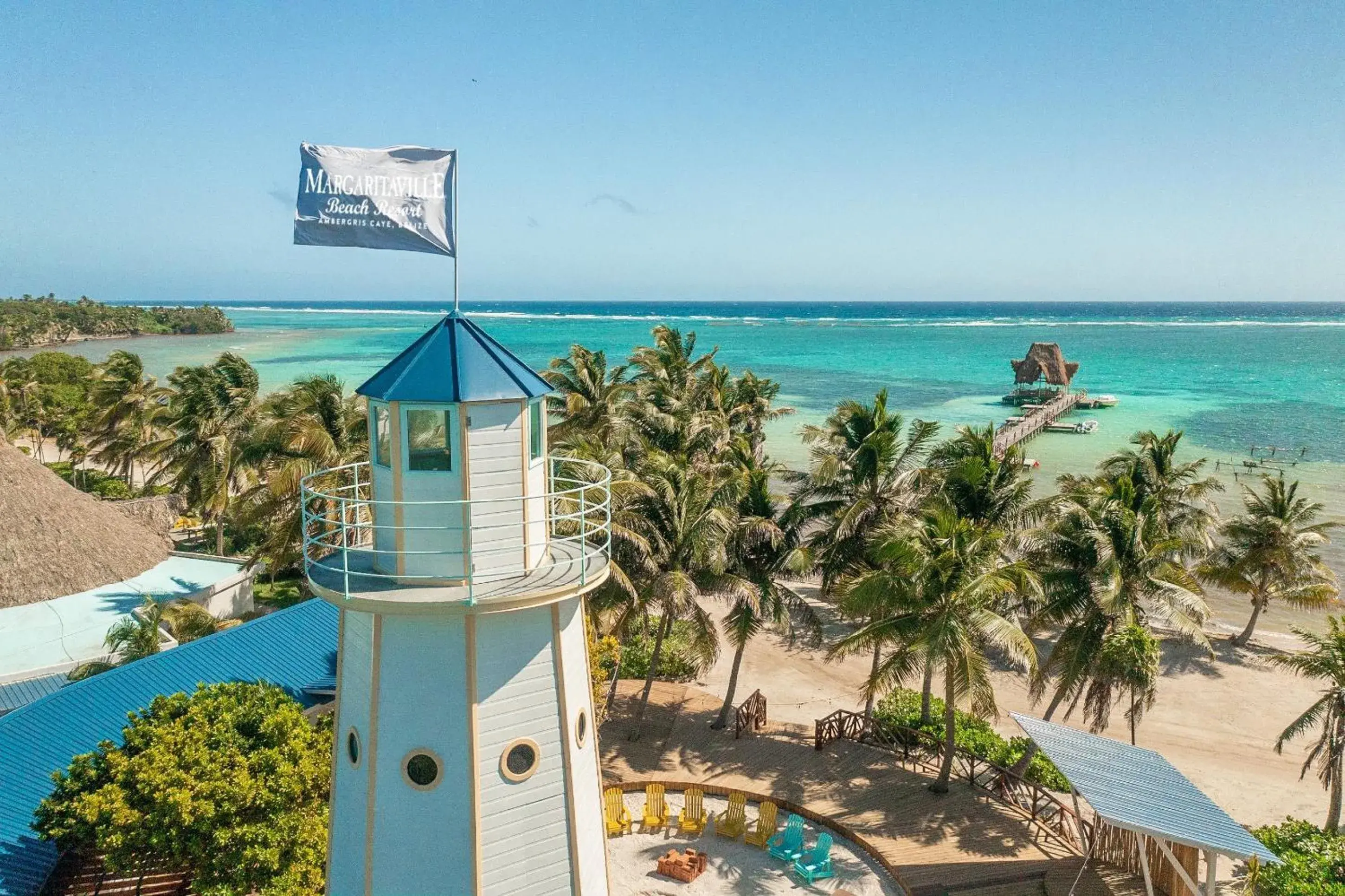 Bird's eye view, Pool View in Margaritaville Beach Resort Ambergris Caye - Belize