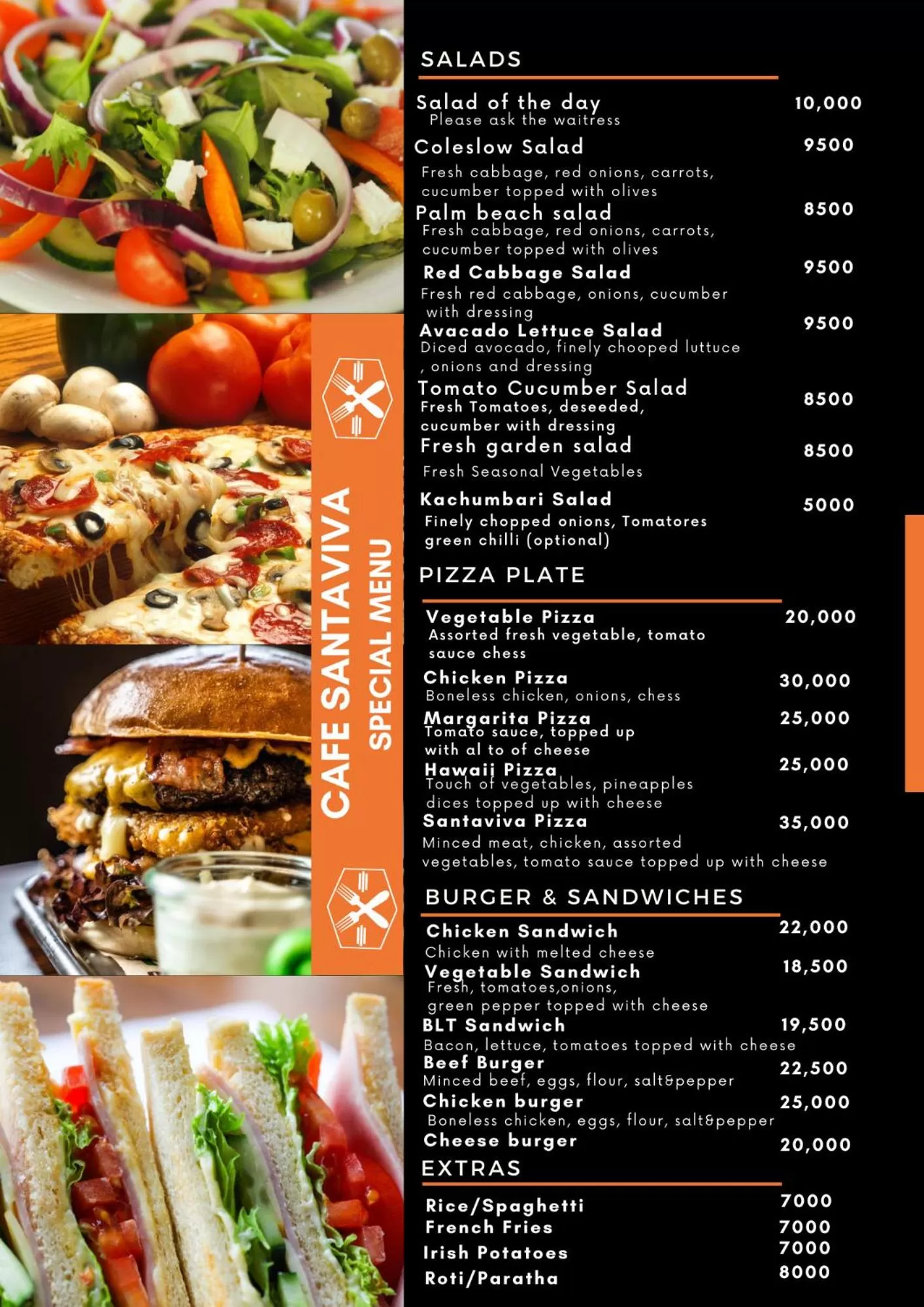 Food and drinks in Santaviva Hotel