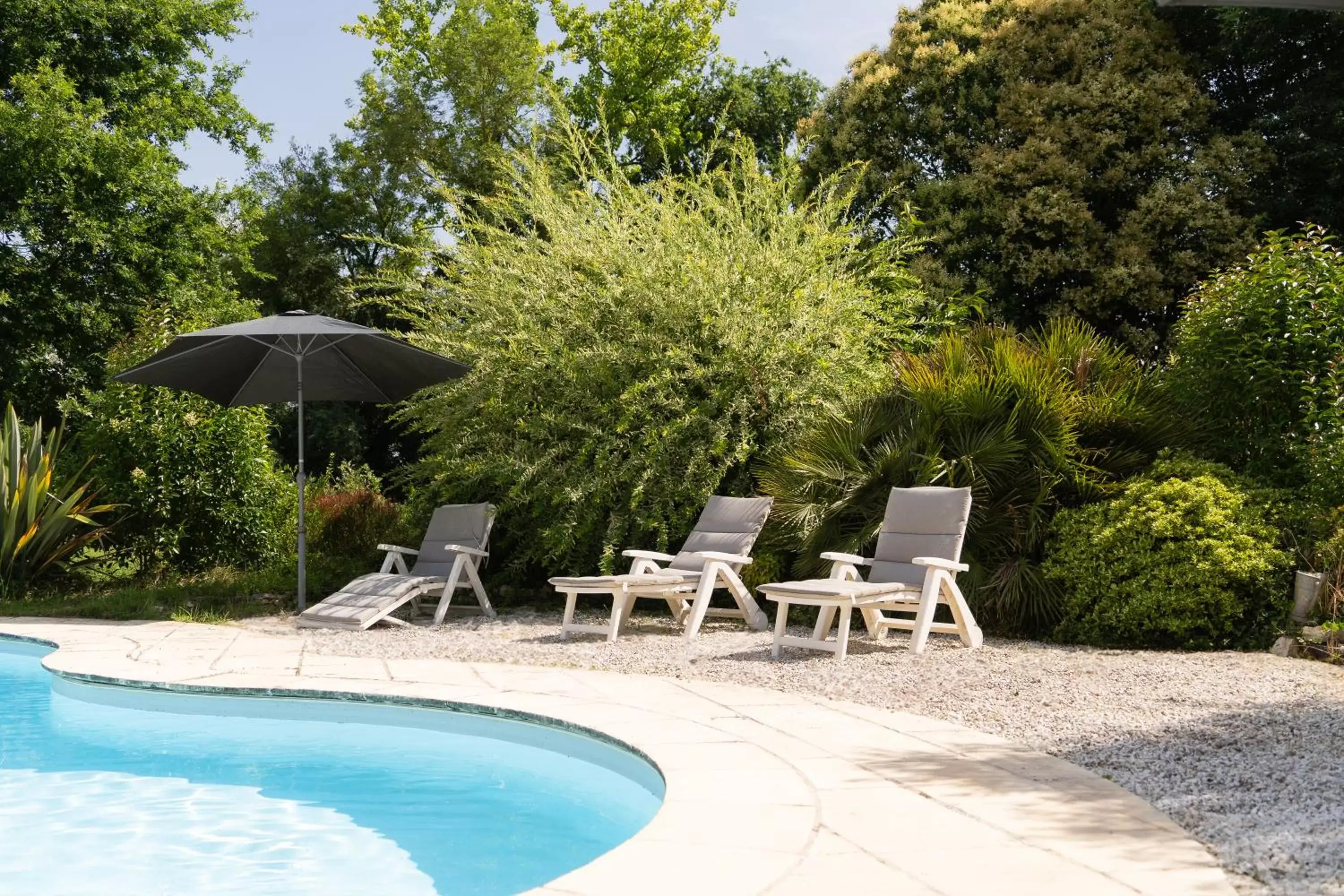 Patio, Swimming Pool in Le domaine de la Rivalière