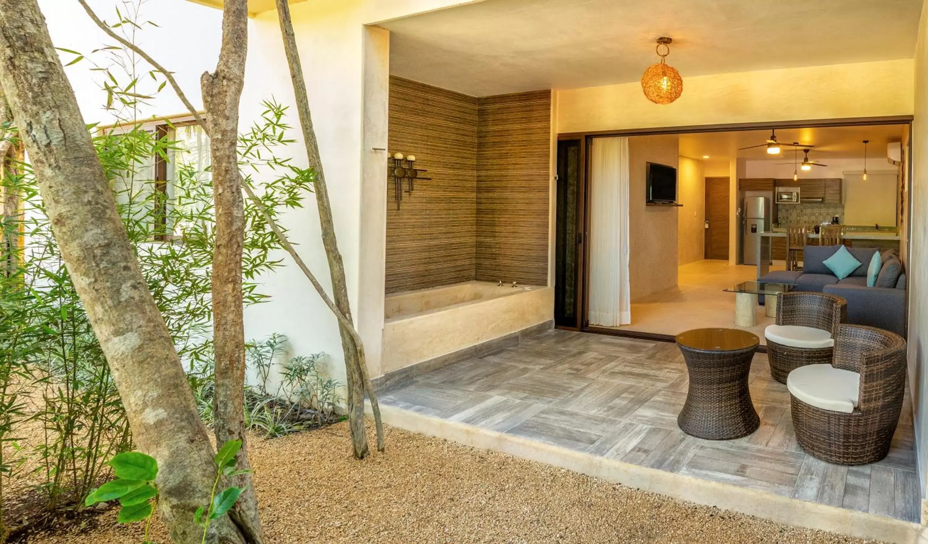 Balcony/Terrace, Bathroom in Azul Tulum by GuruHotel