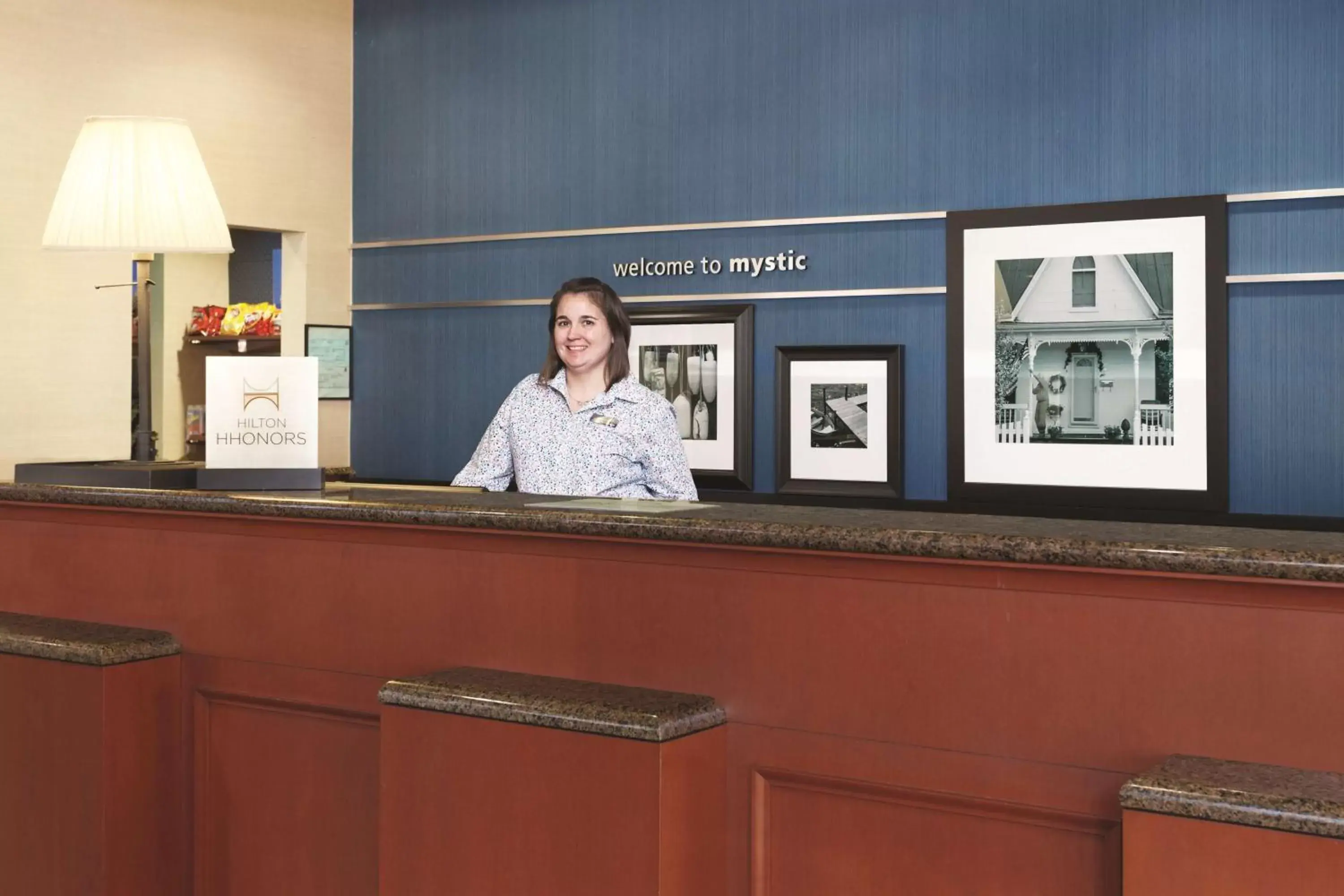 Lobby or reception in Hampton Inn & Suites Mystic Lobby or reception in Hampton Inn & Suites Mystic