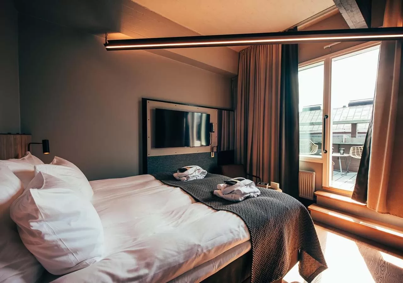 Balcony/Terrace, Bed in Clarion Hotel Mestari