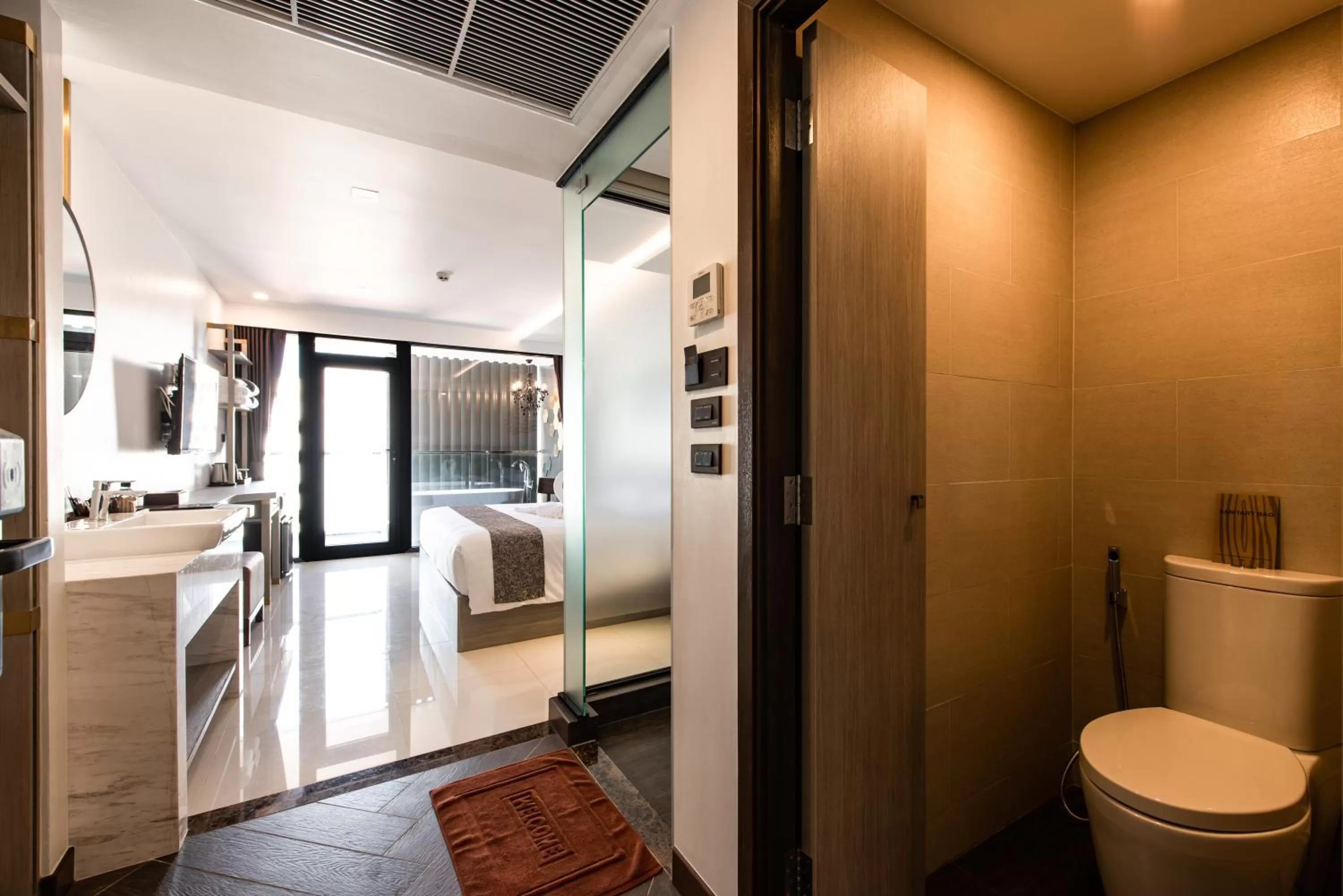 Bathroom in Blackwoods Hotel Pattaya - SHA Extra Plus