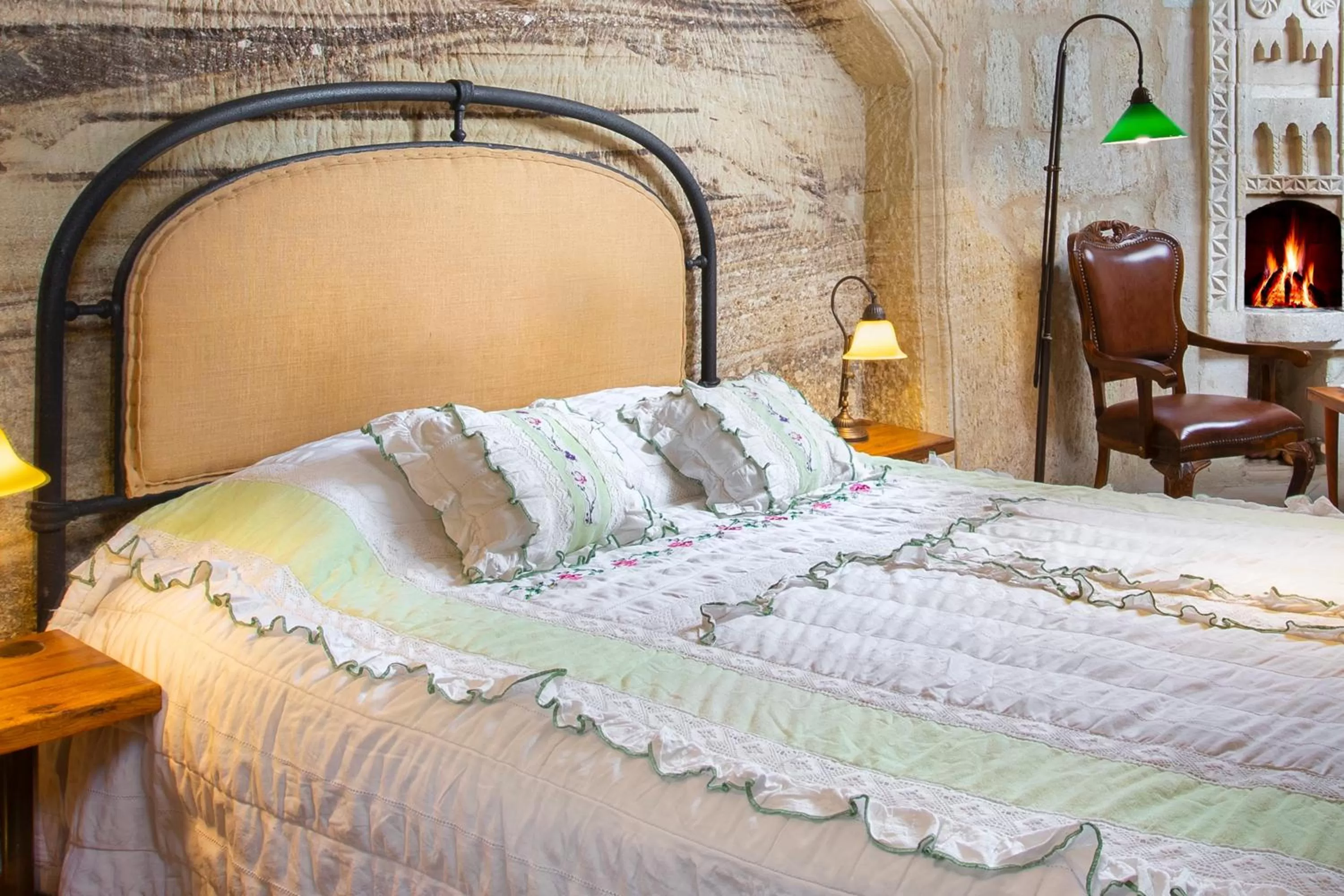 Bed in Terra Cave Hotel