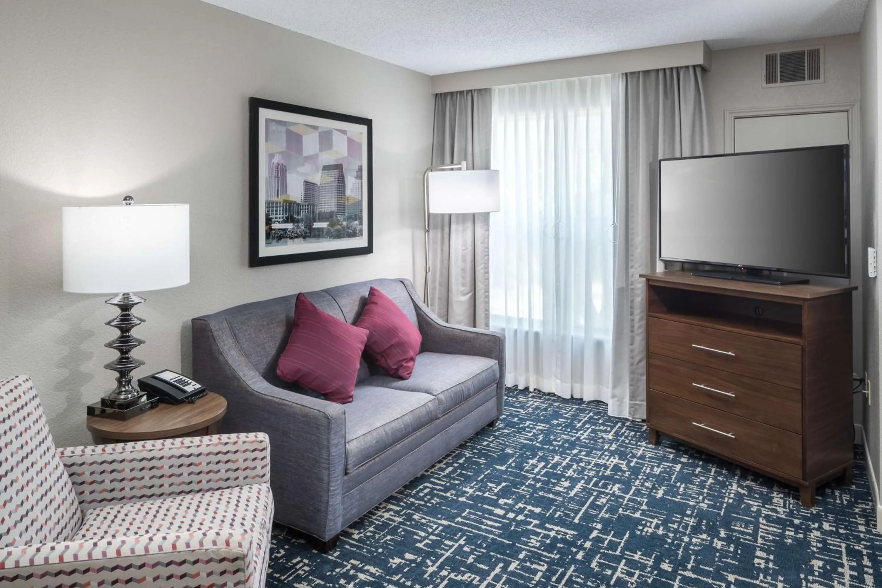 Living room in Homewood Suites by Hilton Austin NW near The Domain
